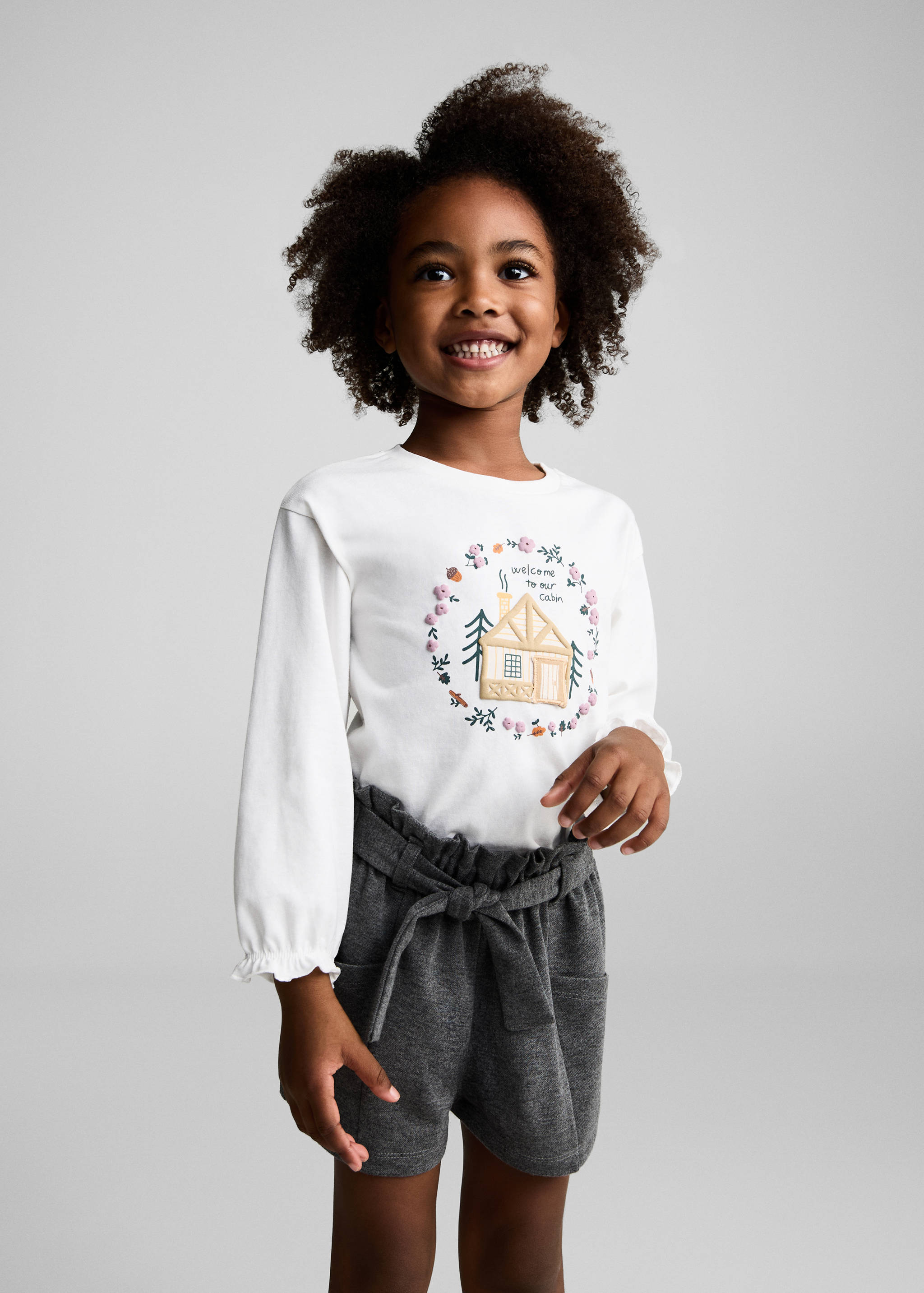 Paperbag shorts with bow - Medium plane