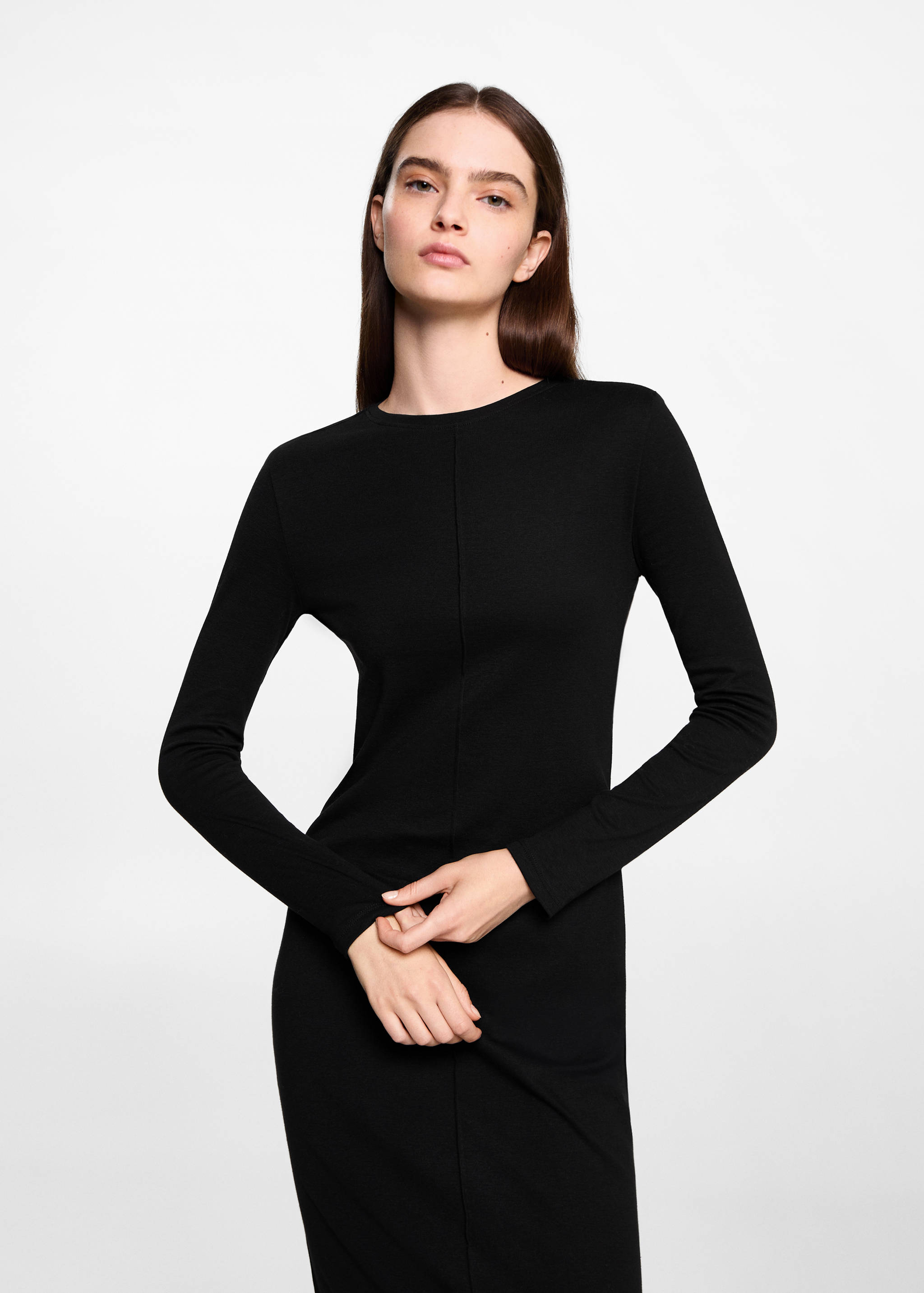 Vestido manga larga abertura - Detalle del artículo 4