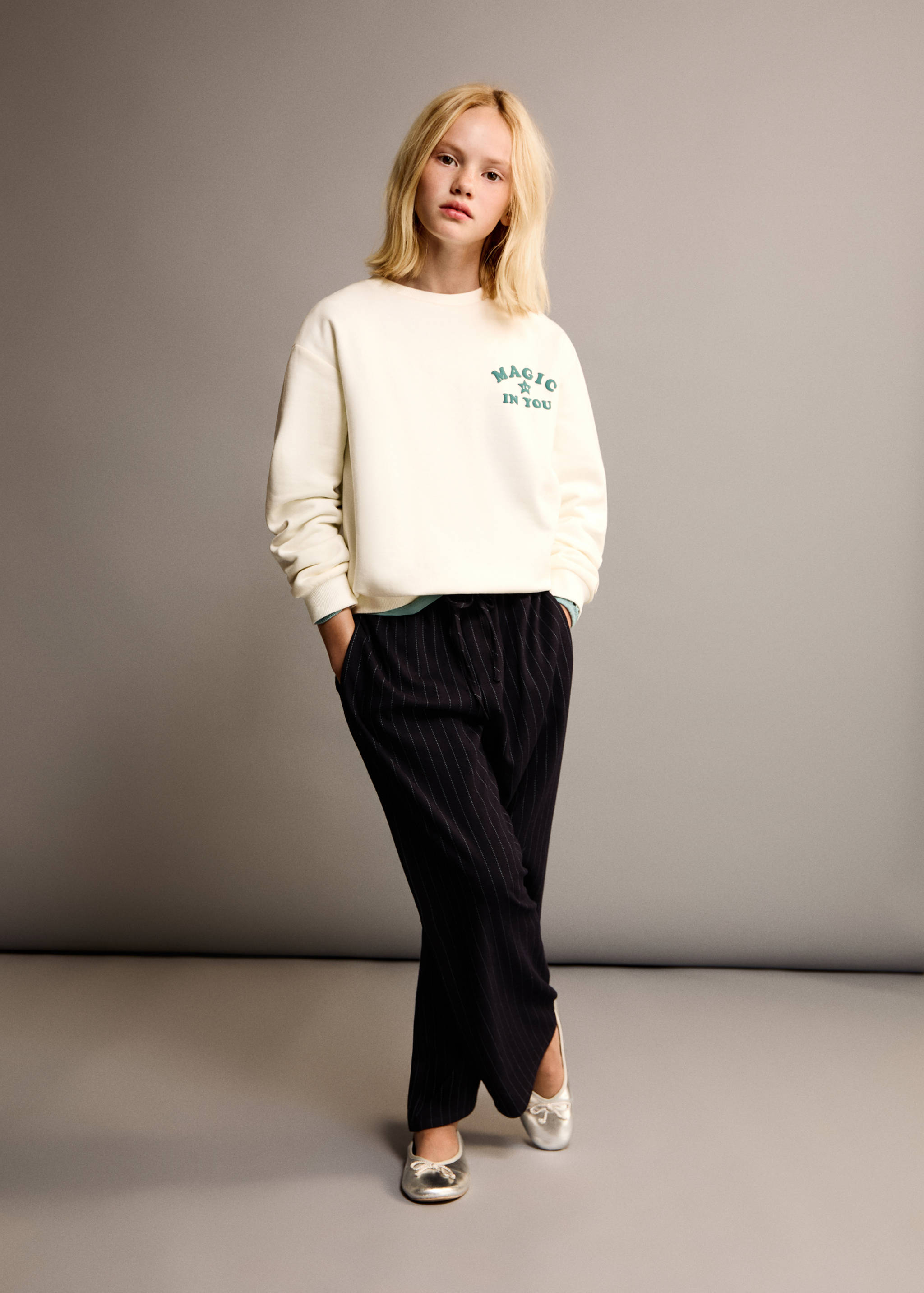 Gemustertes Baumwoll-Sweatshirt - Allgemeine Ansicht
