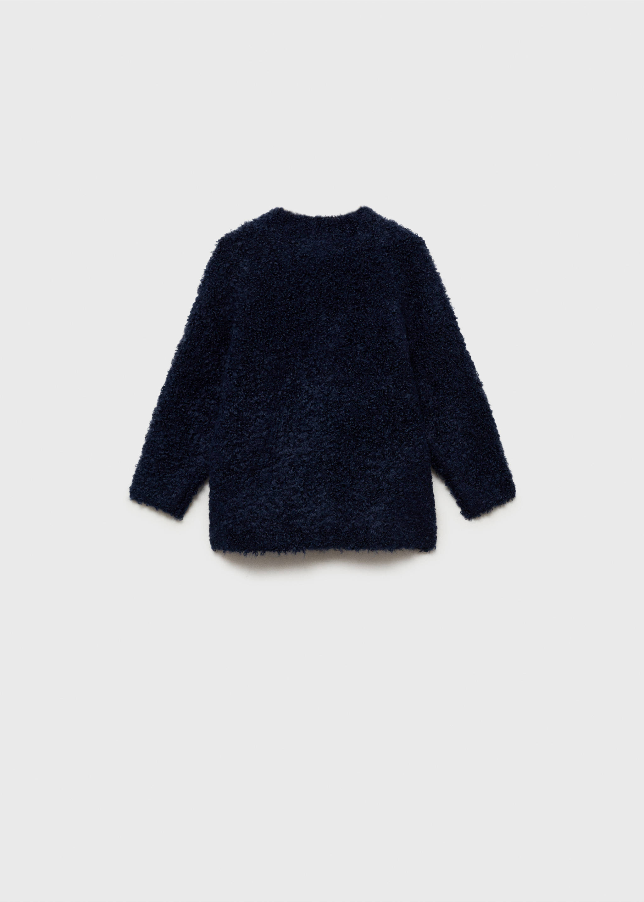Bouclé-knit cardigan - Reverse of the article, Dark Navy. Ref: 77057690-00.