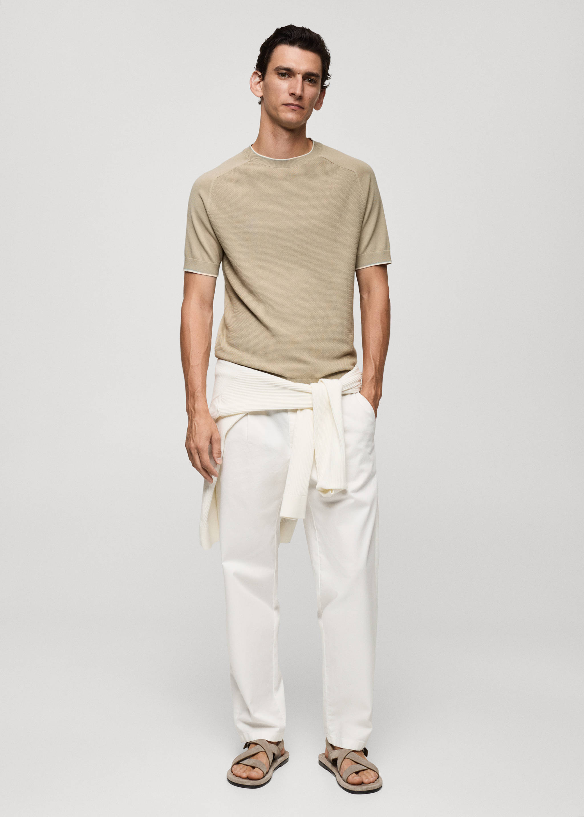 Structure thin knitwear t-shirt - General plane