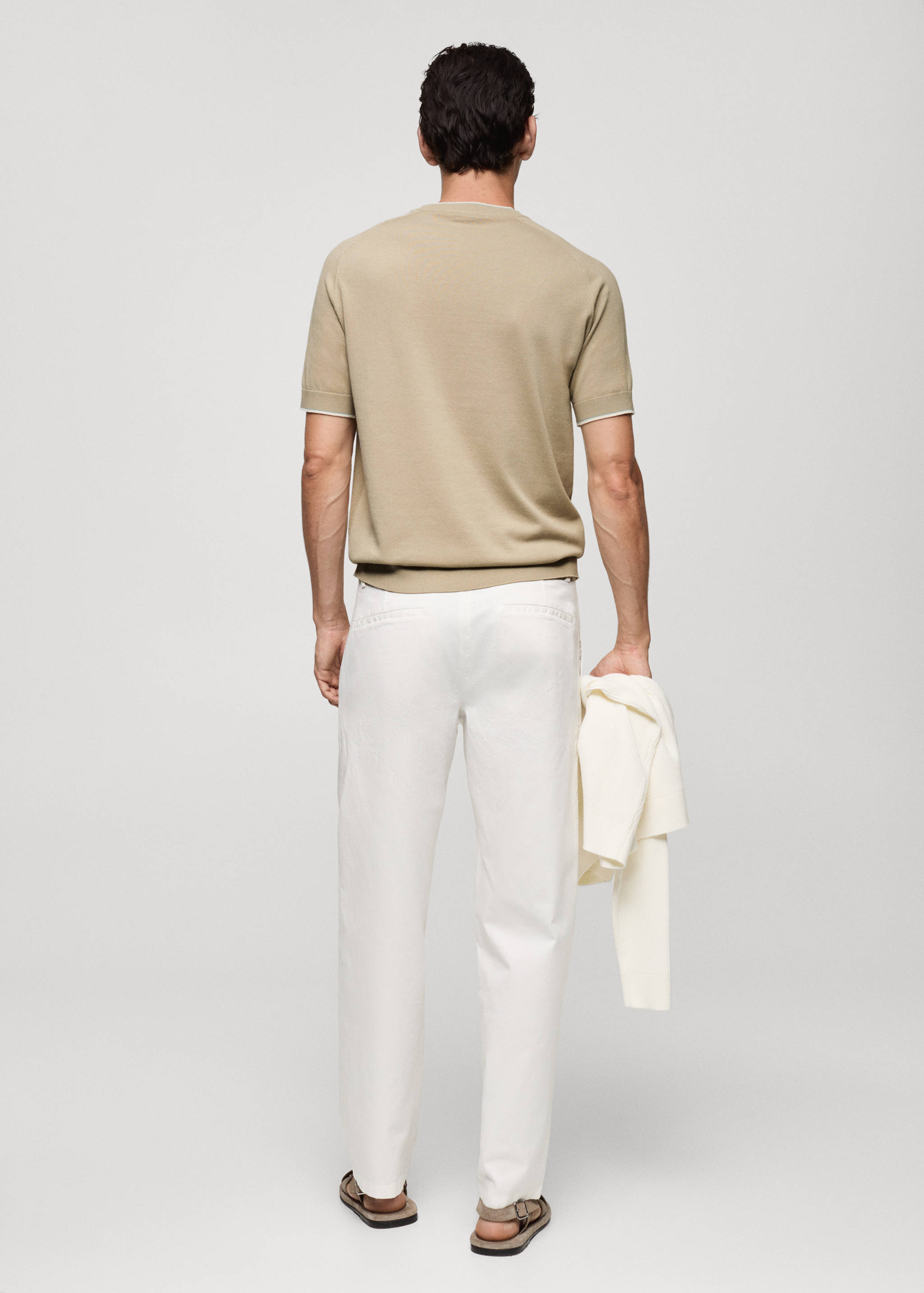 Structure thin knitwear t-shirt - Reverse of the article