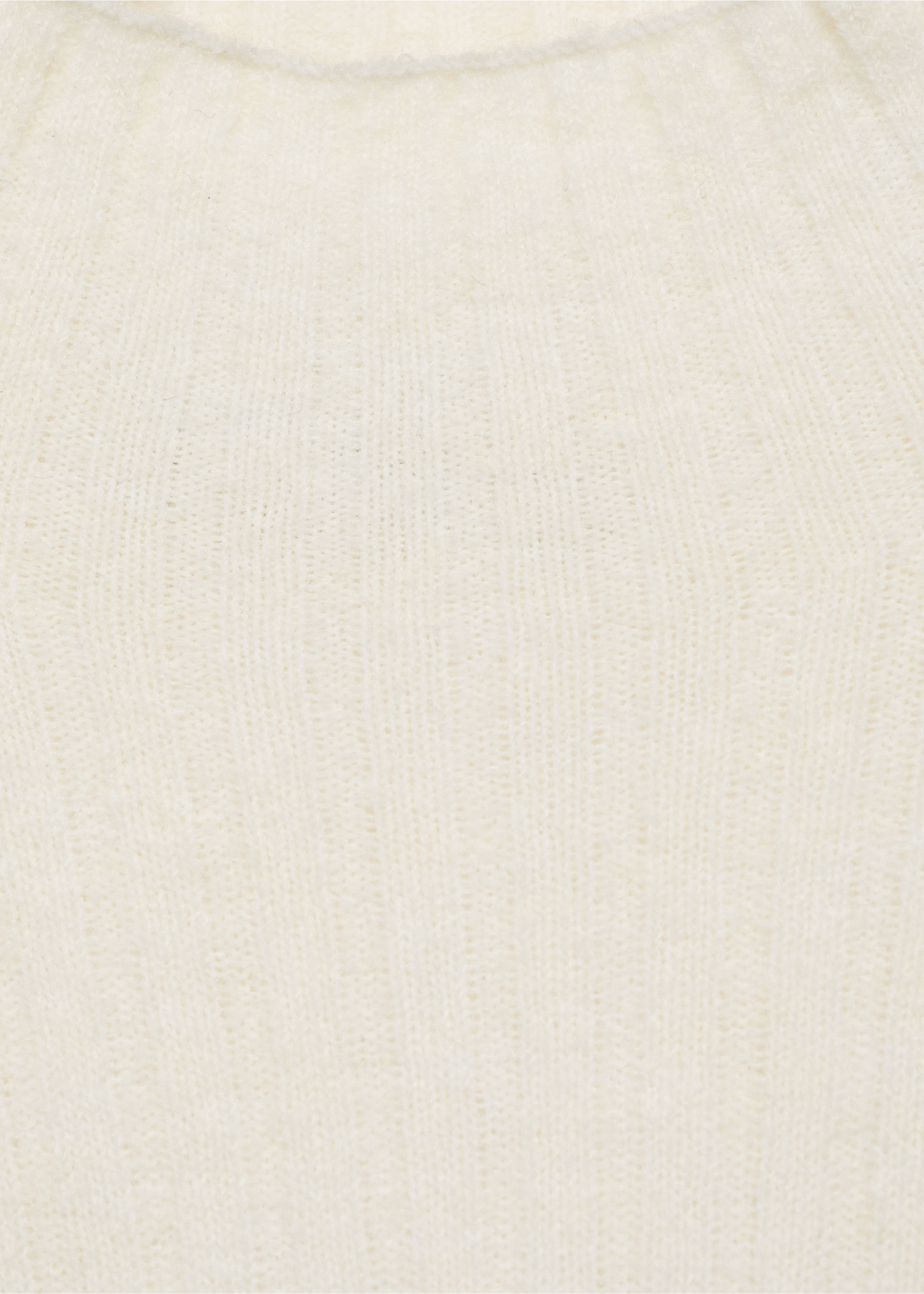 Ribbed knit dress with opening - Details of the article 8, Ecru. Ref: 77057699-00.