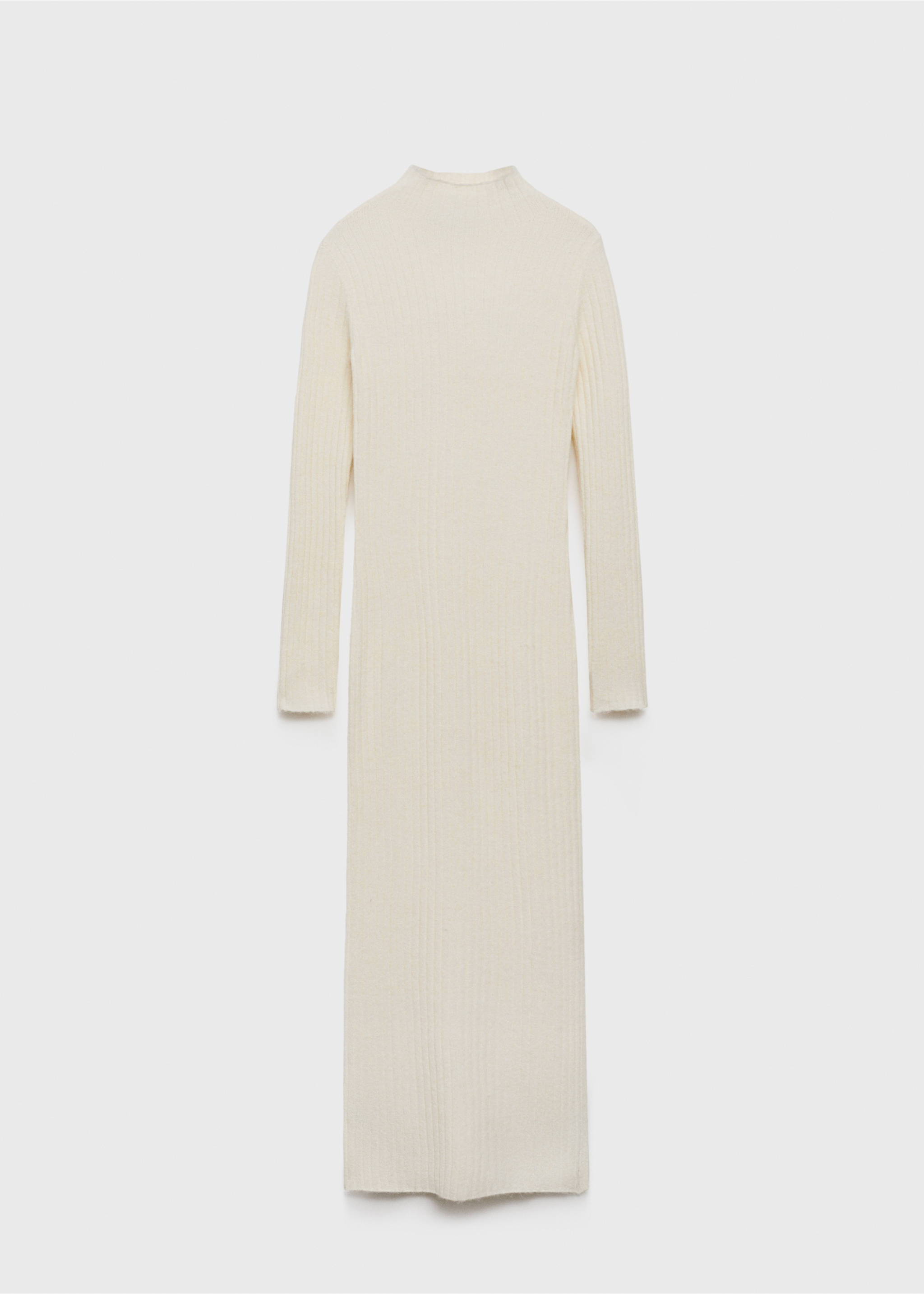 Robe fendue maille côtelée - Article sans modèle, Écru. Ref: 77057699-00.