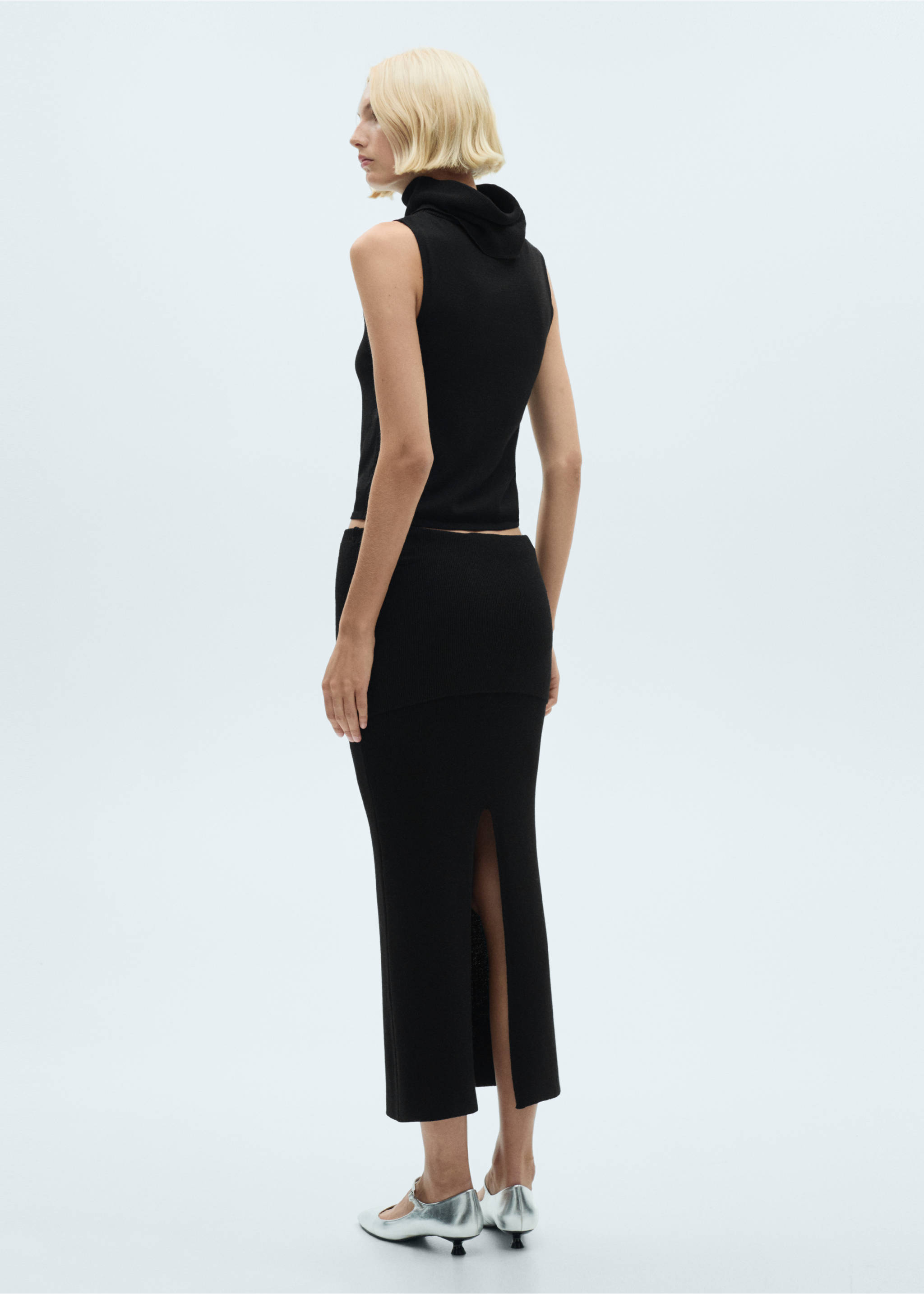 Top maille col roulé - Verso de l’article, Noir. Ref: 77057711-00.