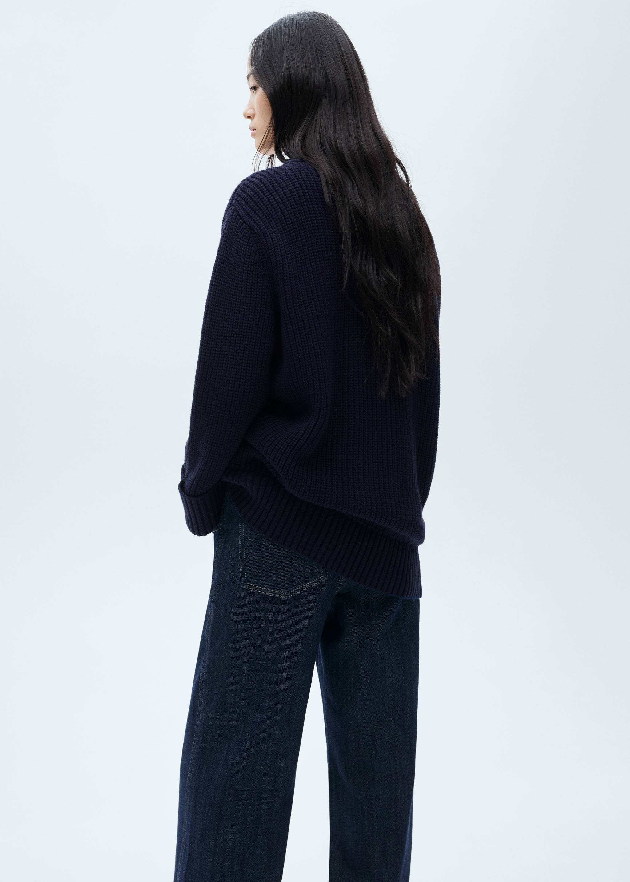 Oversized cardigan with buttons - Reverse of the article