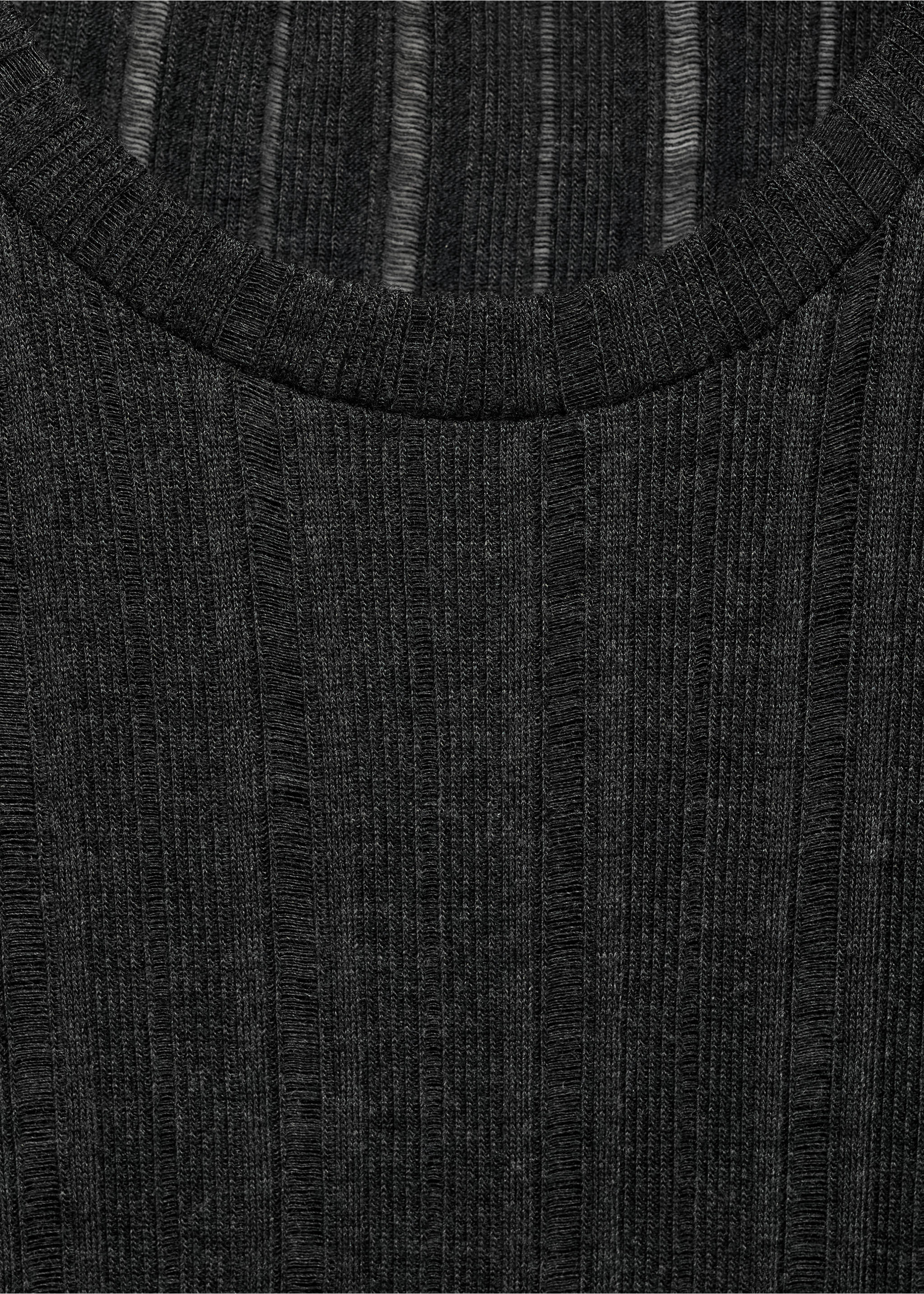 Kurzärmliges Strick-T-Shirt - Detail des Artikels 8, Grau. Ref: 77057716-00.