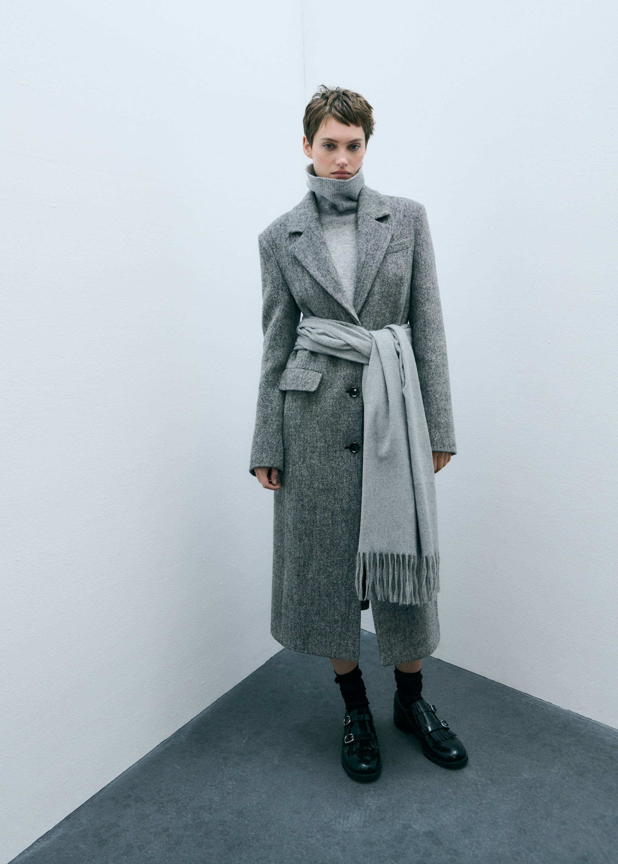 Flecked wool-blend coat - Women | MANGO OUTLET USA