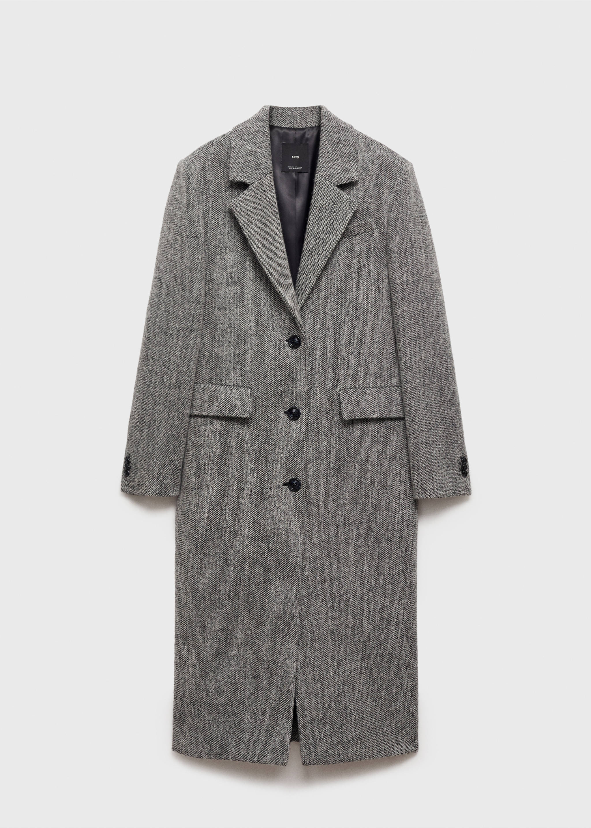 Flecked wool-blend coat - Article without model, Grey. Ref: 77057721-00.