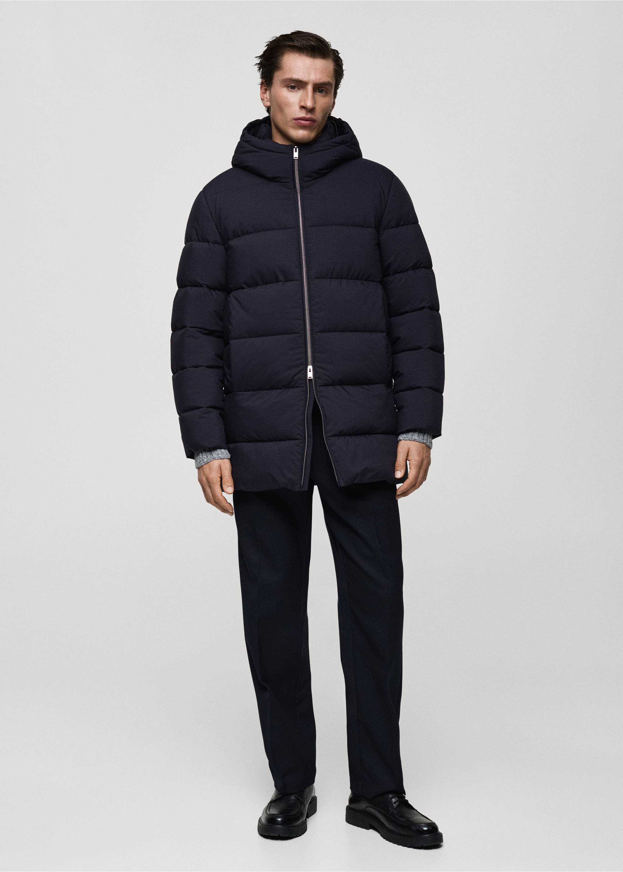 Water-repellent quilted coat - General plane, Dark Navy. Ref: 77057911-00.