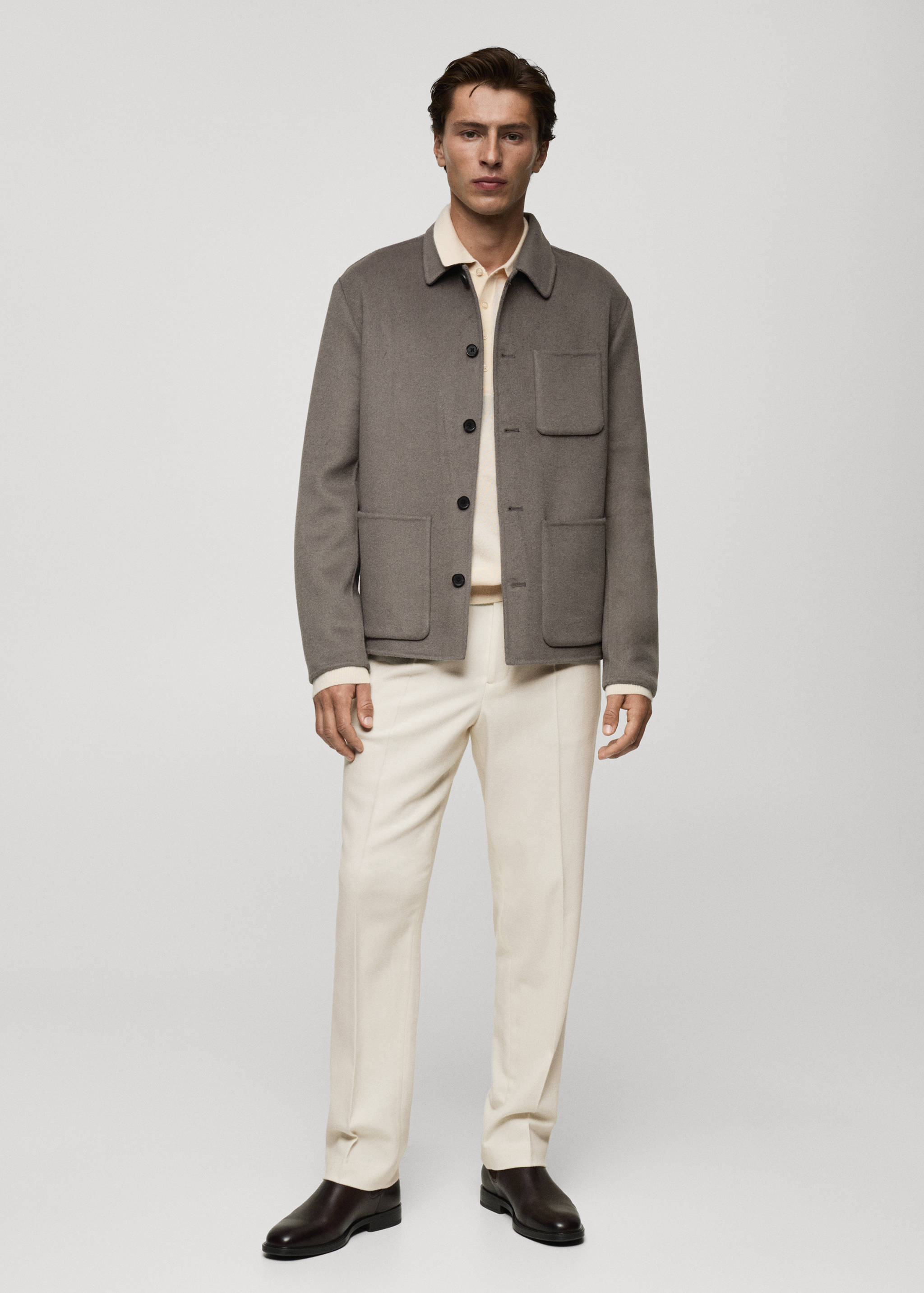 Handmade-Overshirt aus Wolle mit Taschen - Allgemeine Ansicht