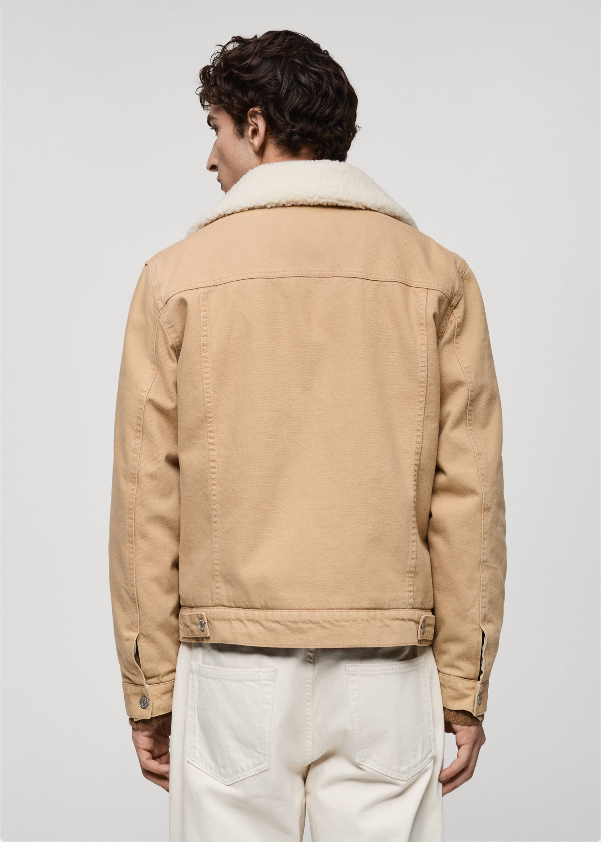 Denim jacket with shearling collar - Reverse of the article