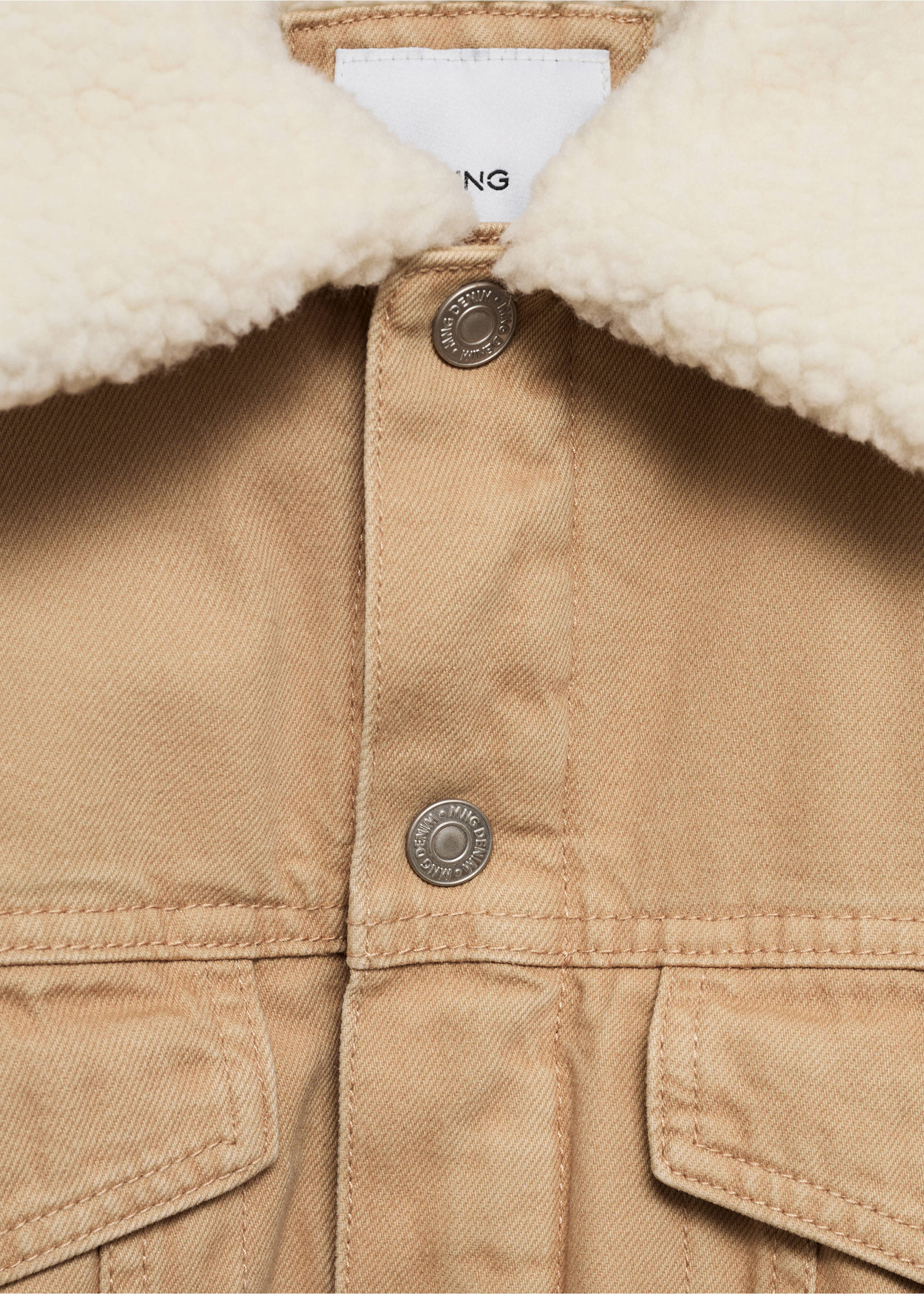 Cazadora vaquera cuello borreguito - Detalle del artículo 8, Beige. Ref: 77057913-00.