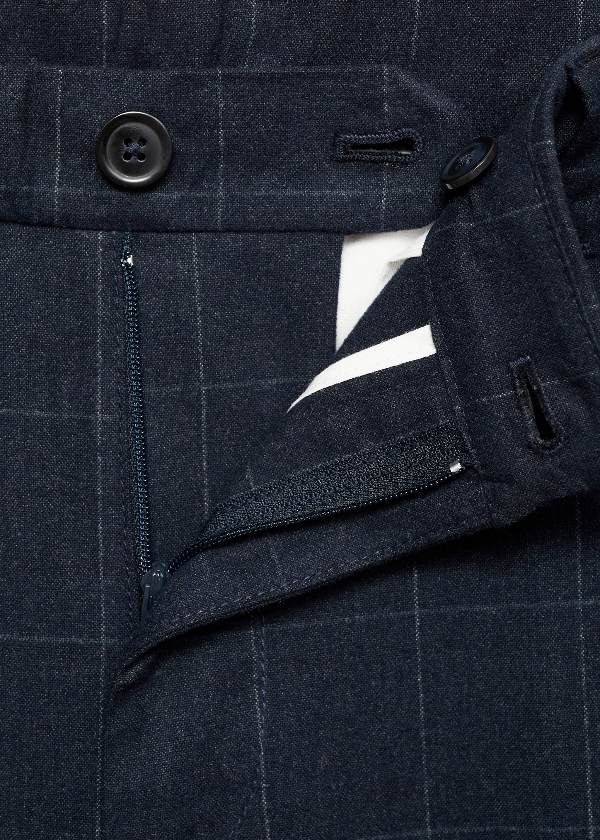 Slim fit checked cotton trousers - Details of the article 8