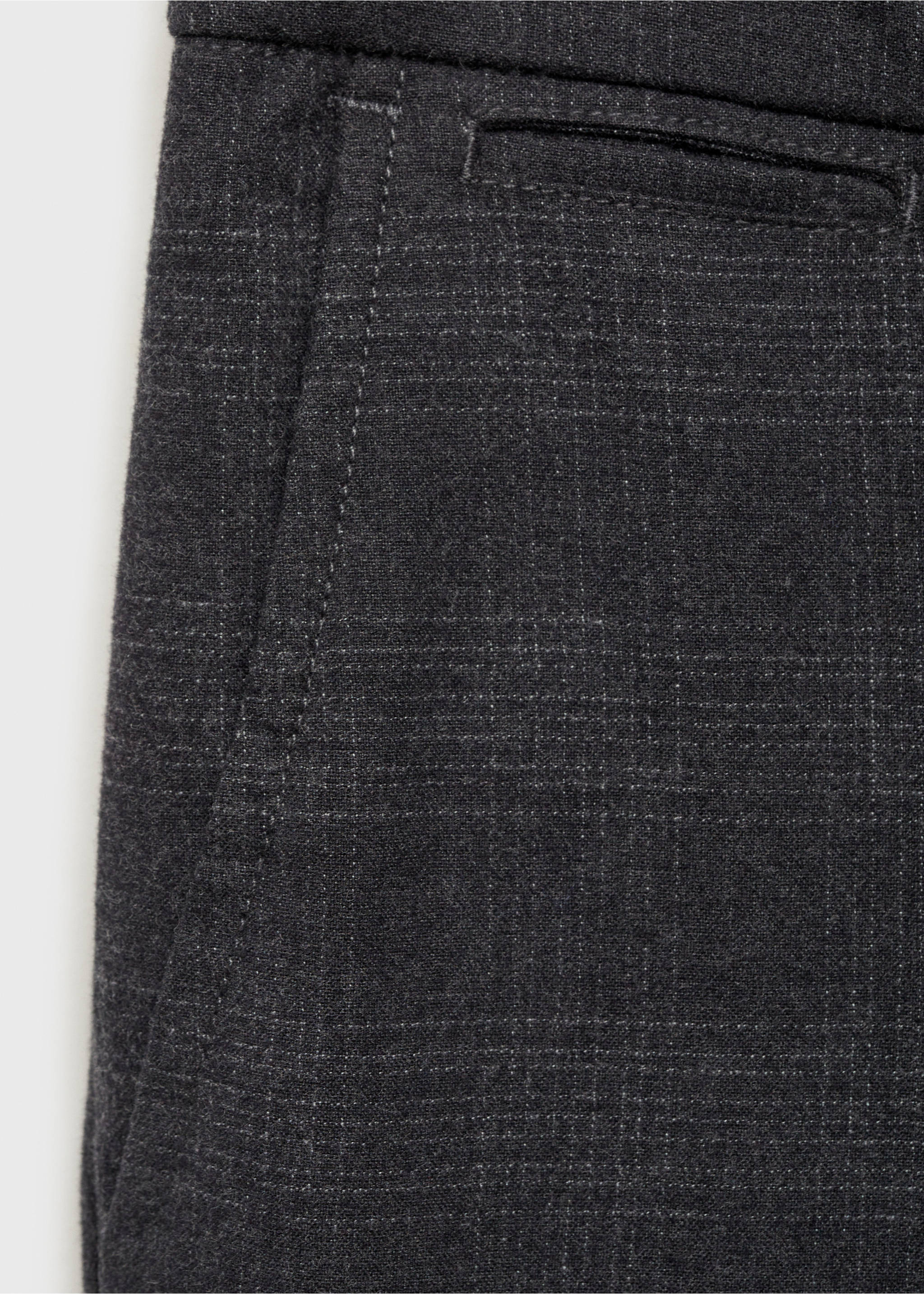 Cotton slim-fit check trousers - Details of the article 0, Dark Heather Grey. Ref: 77057916-00.
