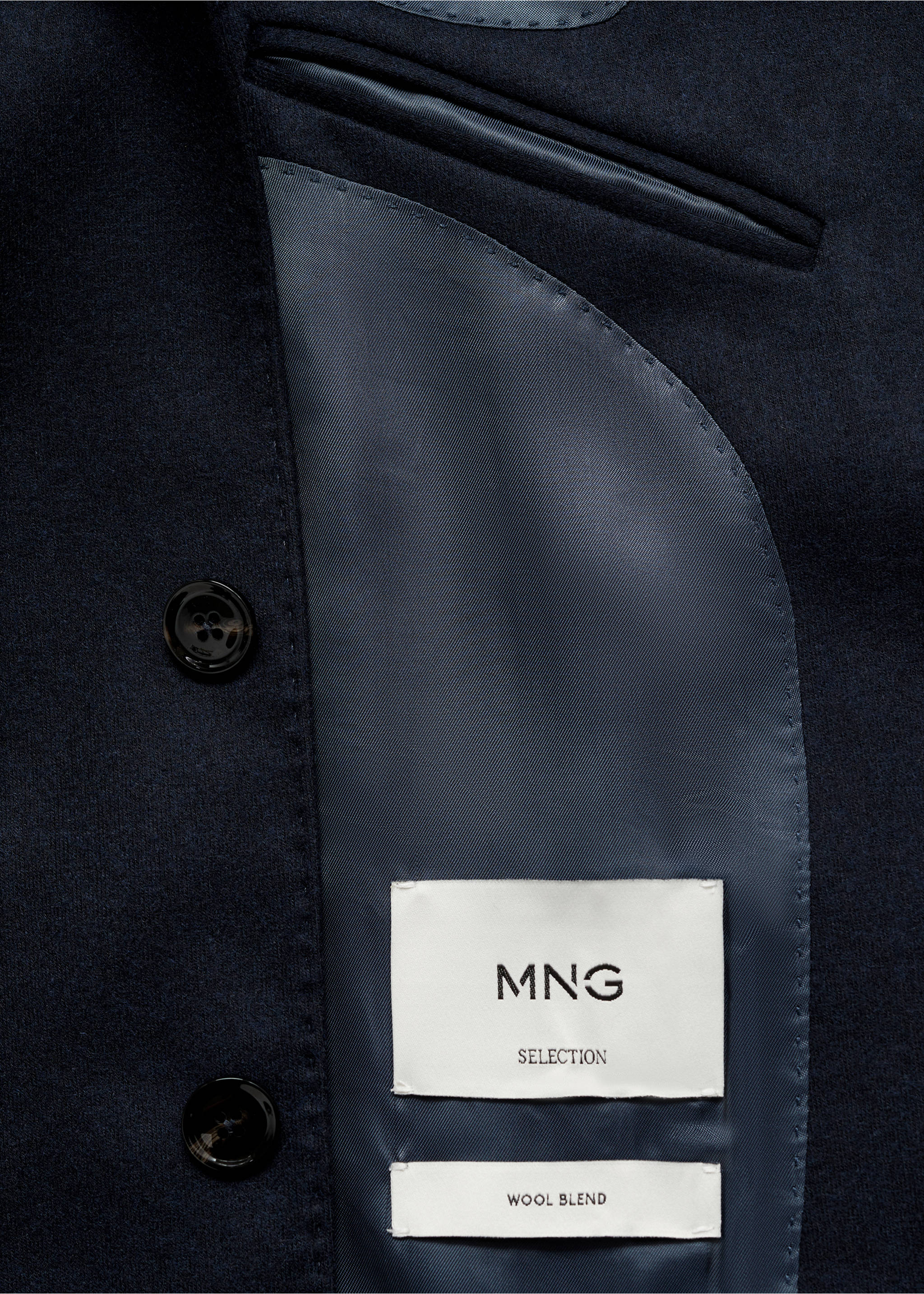 Americana franela lana virgen - Detalle del artículo 0, Azul marino oscuro. Ref: 77057917-00.