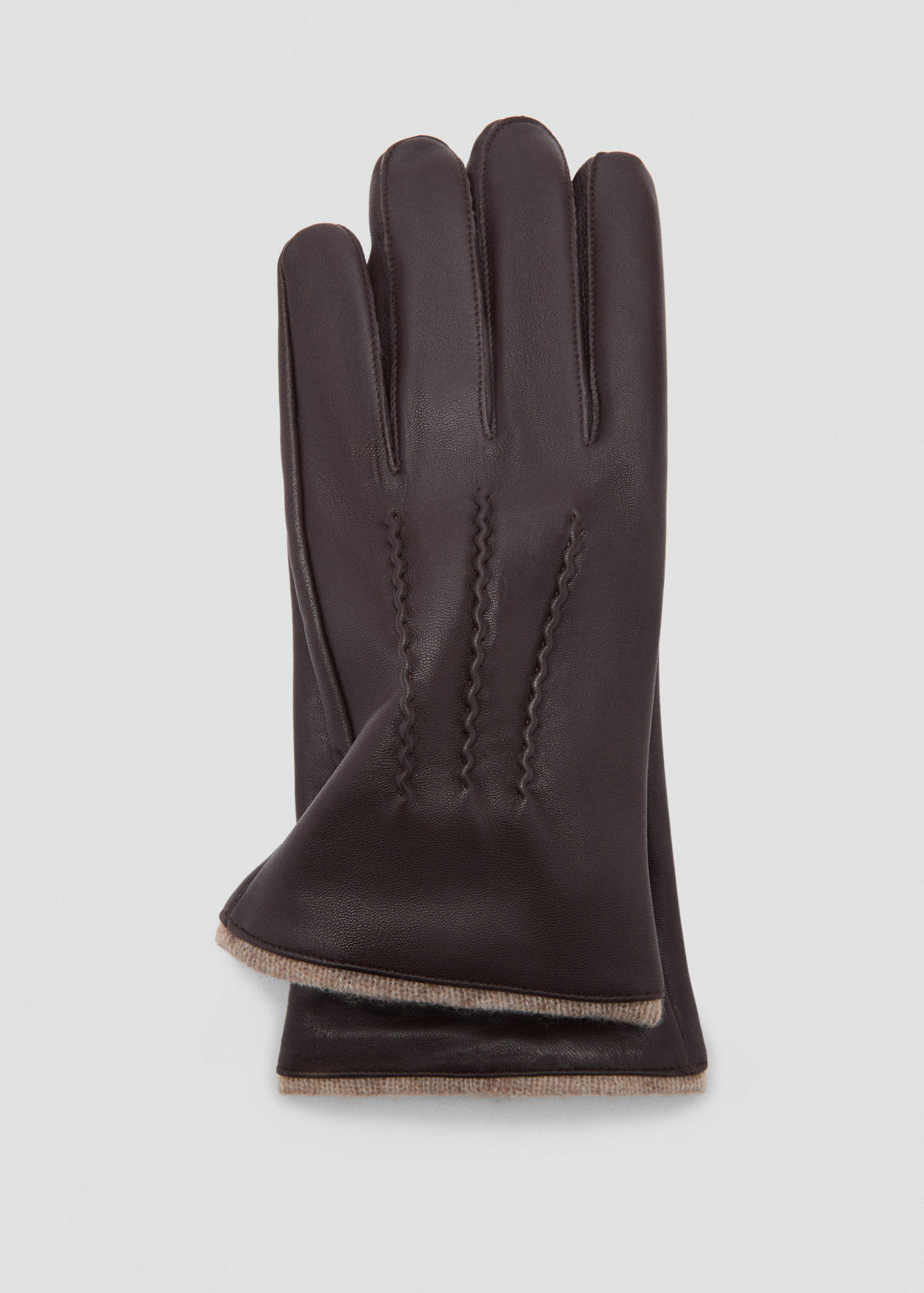 100% leather gloves with stitching detail - Details of the article 1