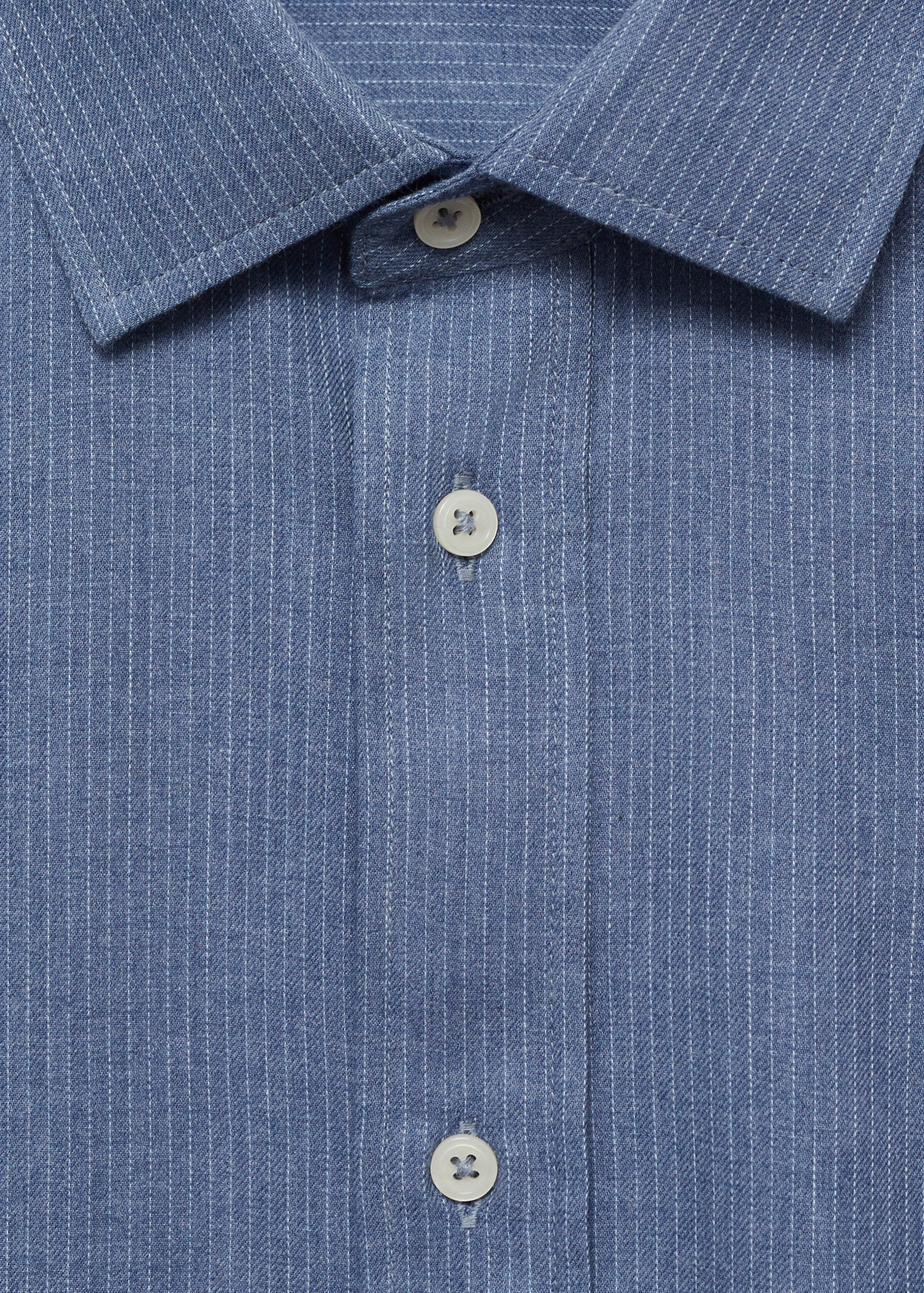 100% cotton flannel multi-stripe slim-fit shirt - Details of the article 8