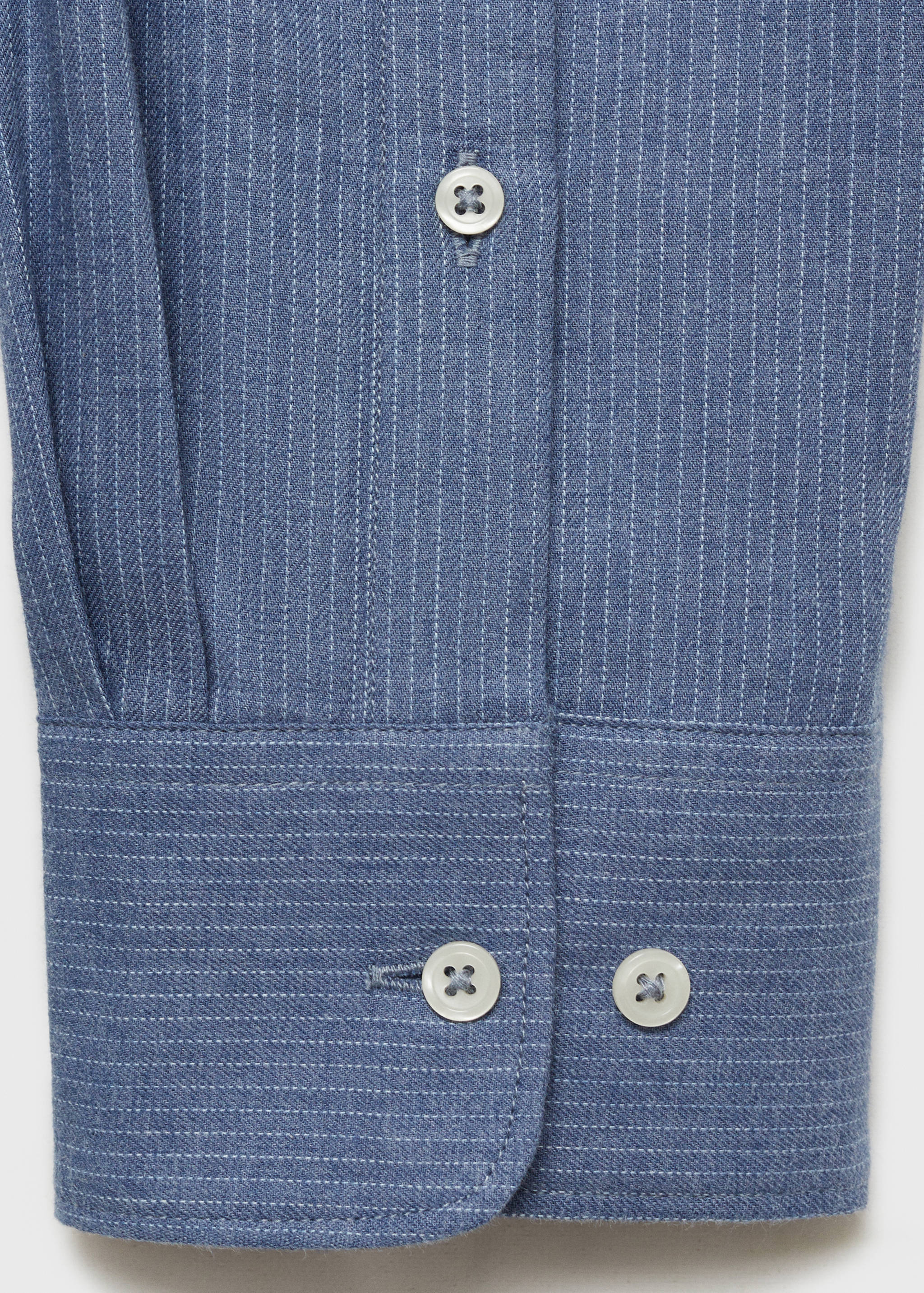 100% cotton flannel multi-stripe slim-fit shirt - Details of the article 0