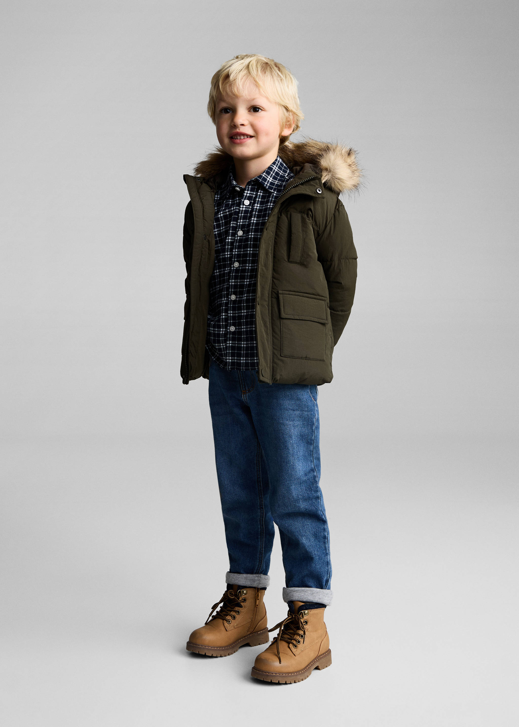 Anorak matelassé intérieur polaire - Plan général