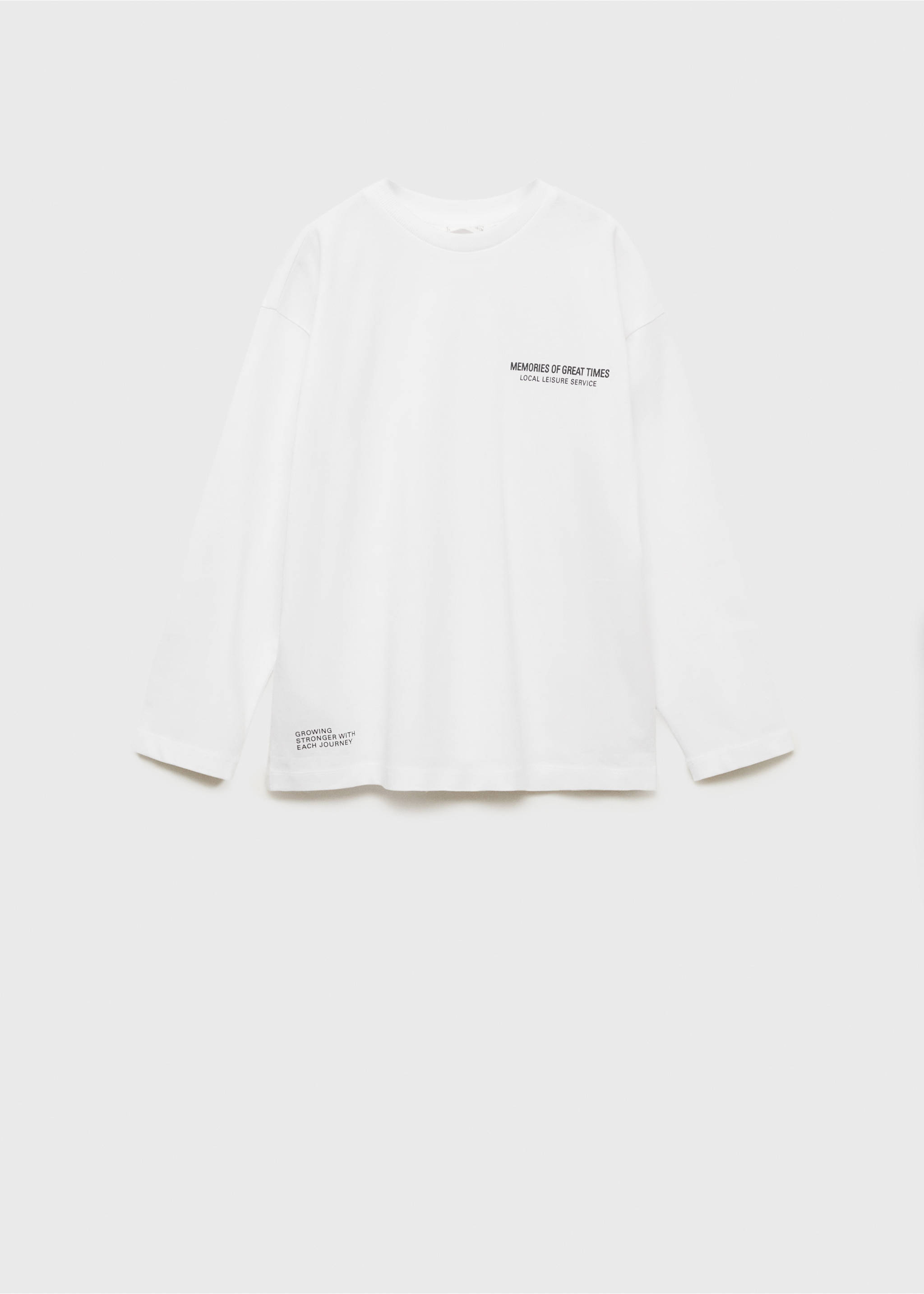 T-shirt manches longues imprimé - Article sans modèle, Blanc cassé. Ref: 77057929-00.