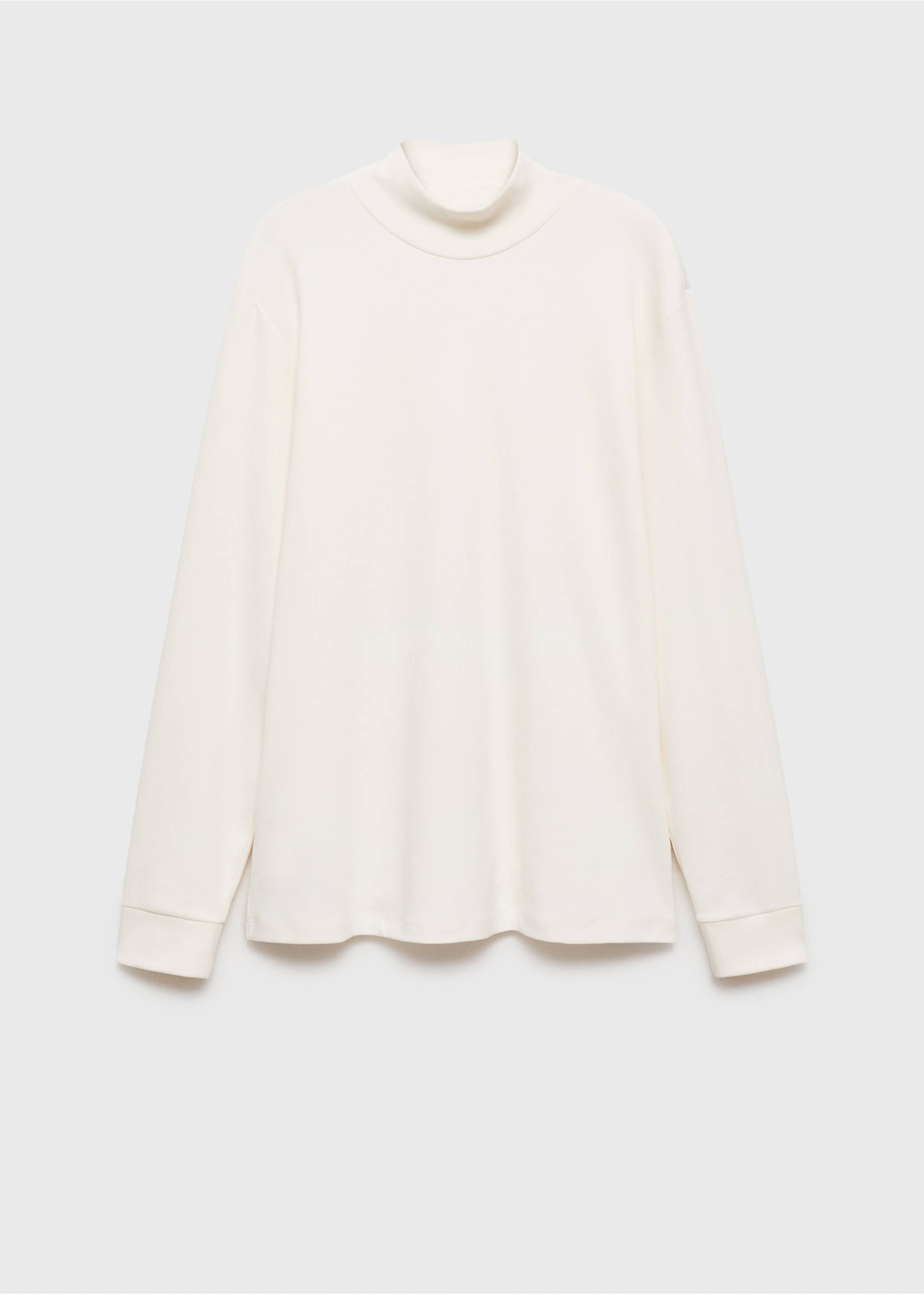 Baumwollshirt mit hohem Kragen - Artikel ohne Model, Ecru. Ref: 77057932-00.