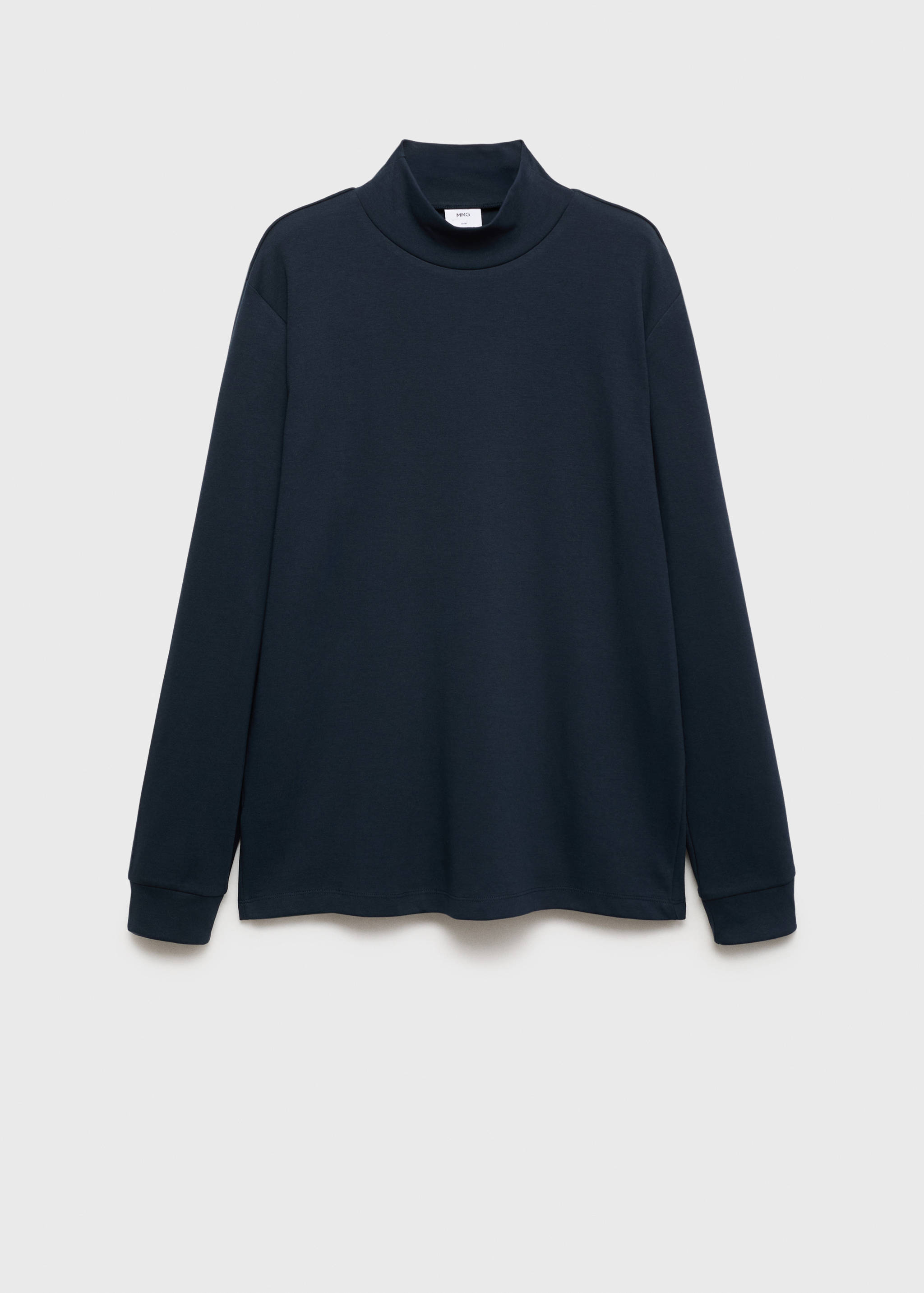 Cotton t-shirt with perkins neck - Article without model