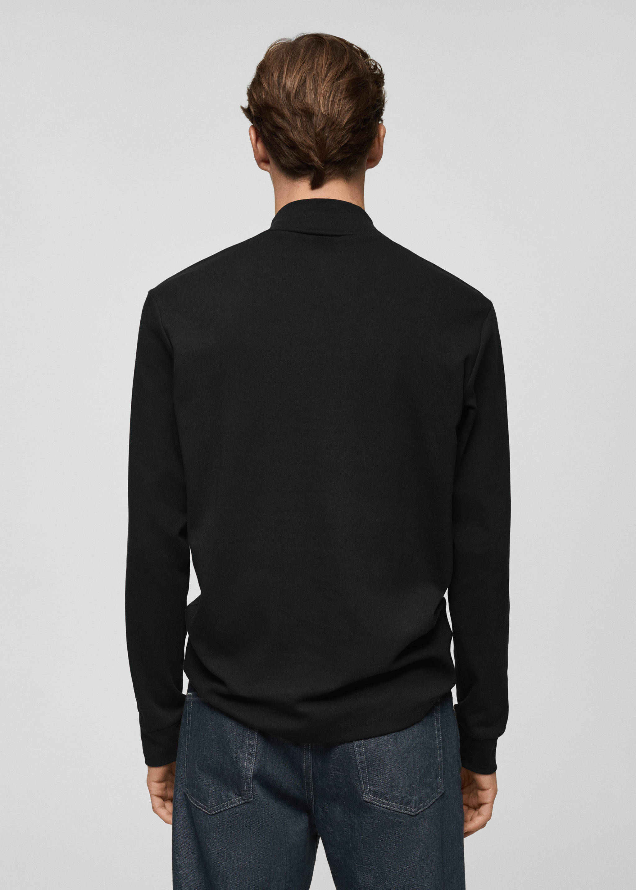 Cotton t-shirt with perkins neck - Reverse of the article