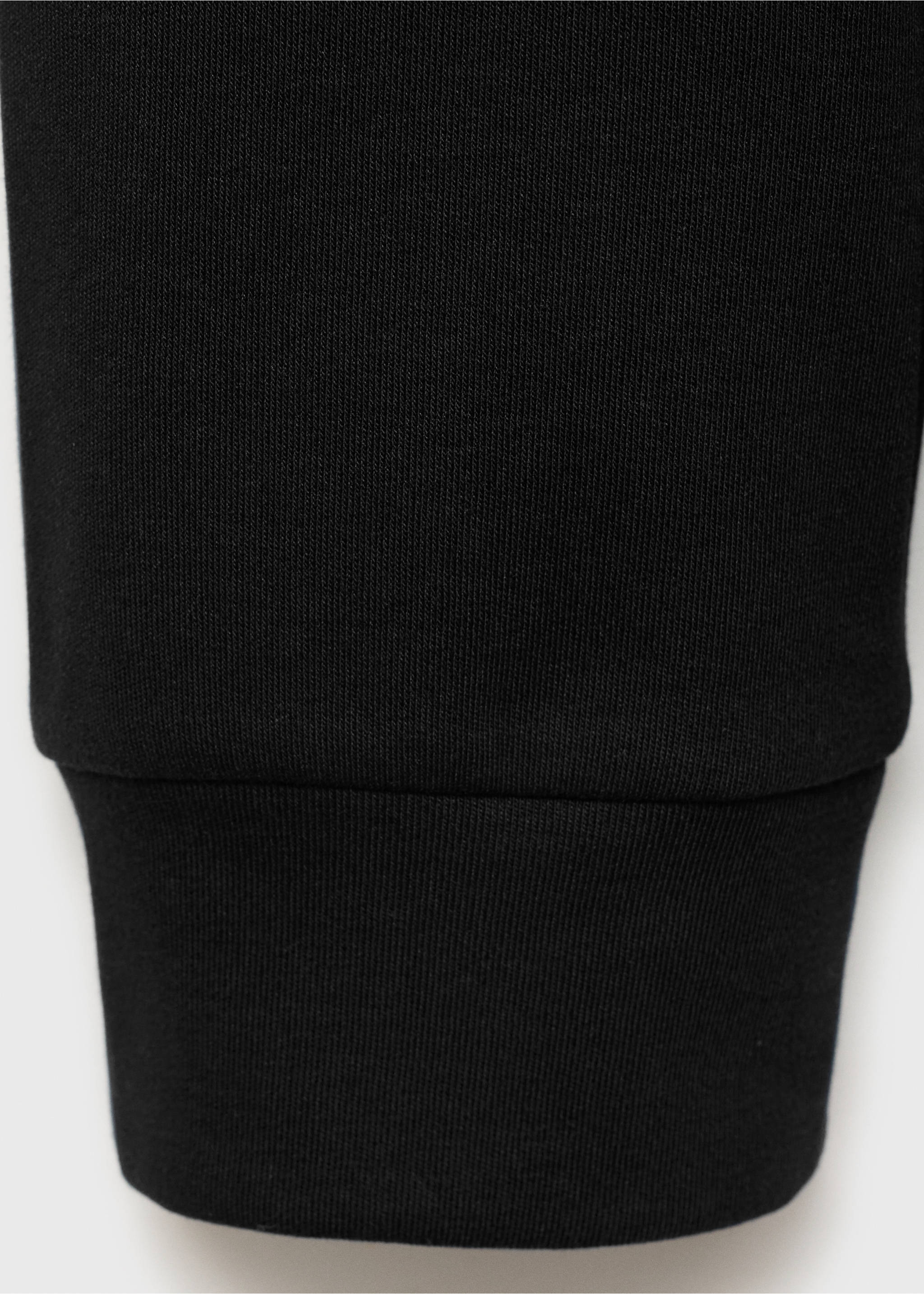 Cotton t-shirt with perkins neck - Details of the article 0, Black. Ref: 77057932-00.