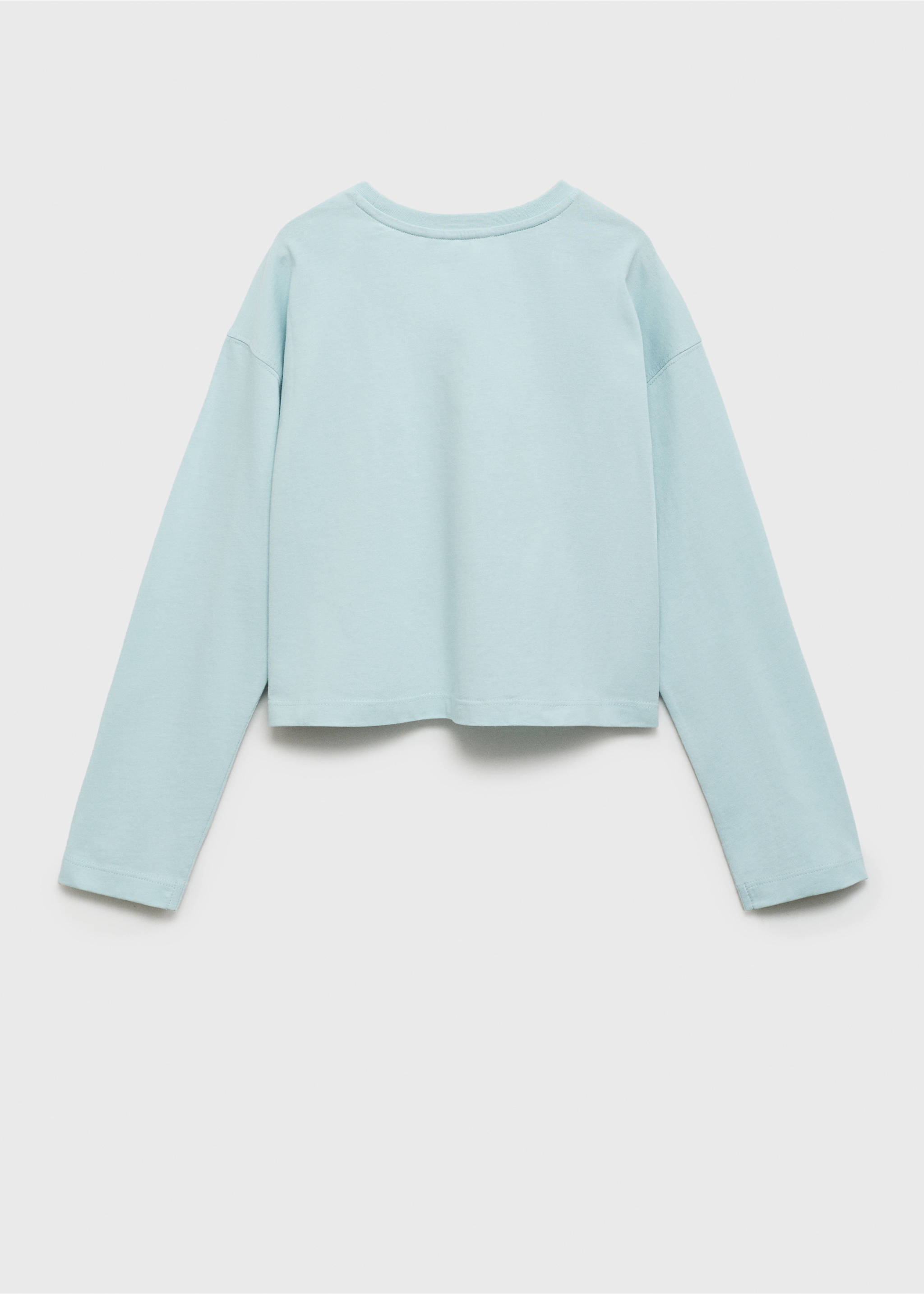 Printed cotton-blend T-shirt - Reverse of the article, Aqua Green. Ref: 77057936-00.