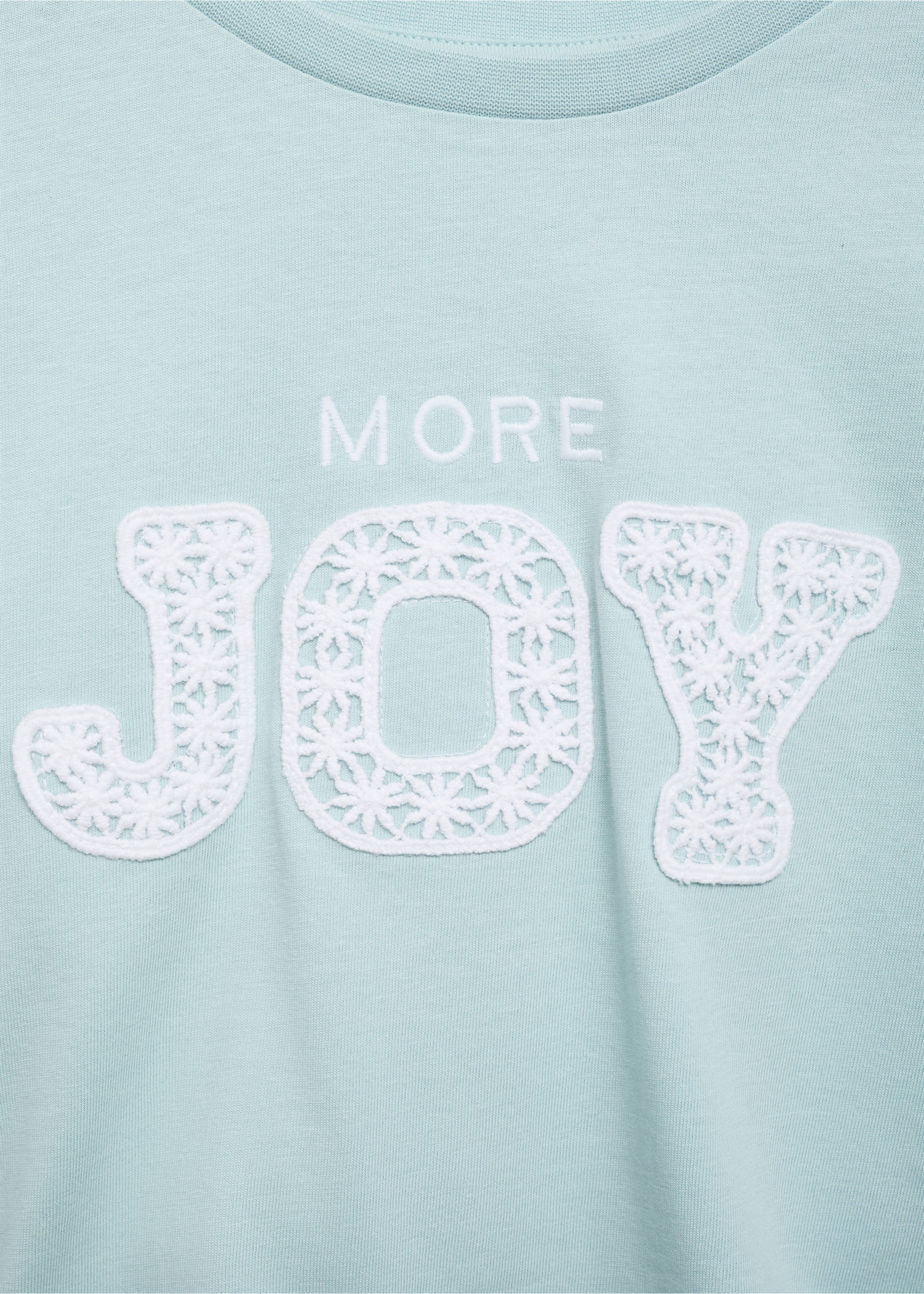 Printed cotton-blend T-shirt - Details of the article 8, Aqua Green. Ref: 77057936-00.