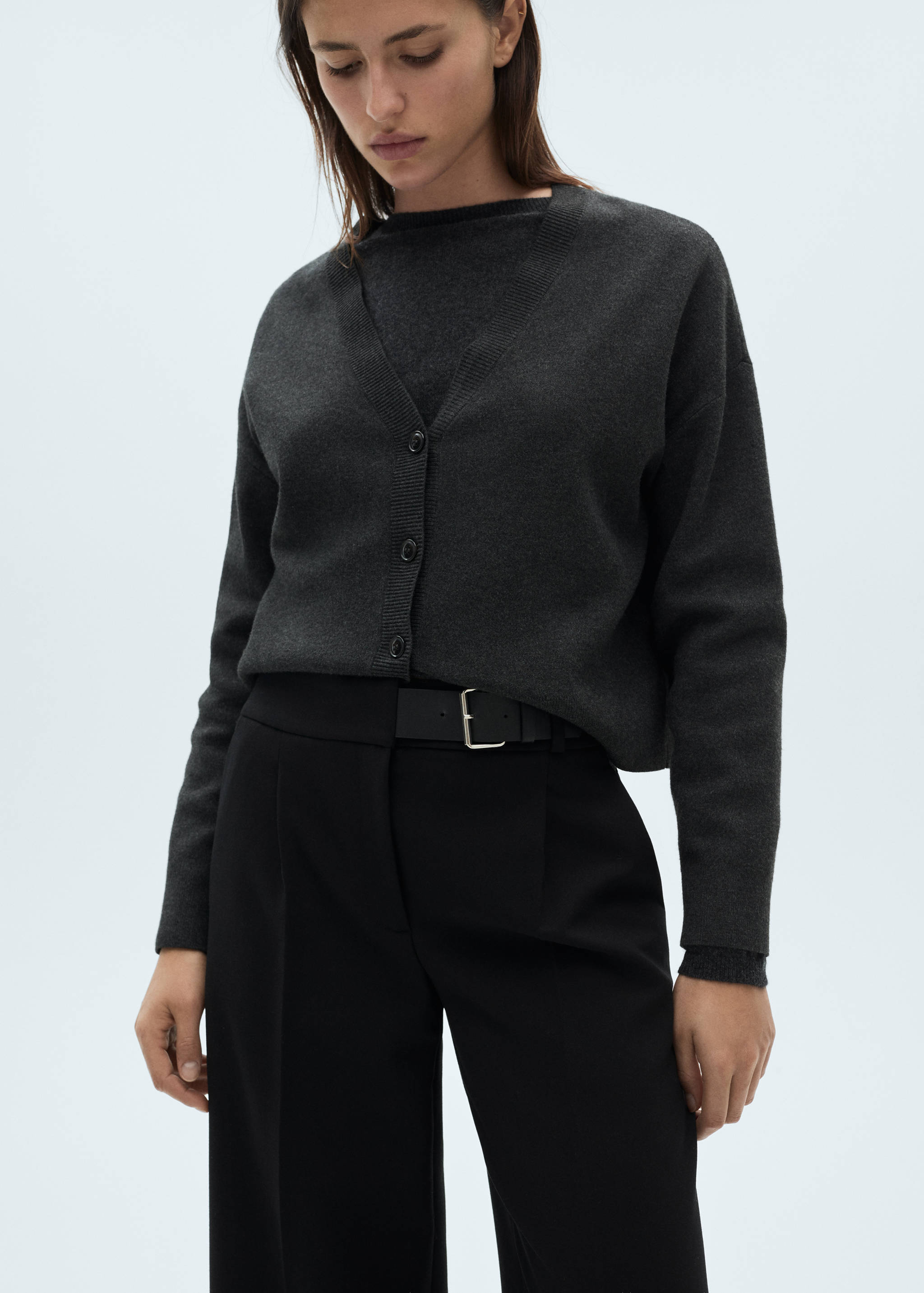 Belt straight-fit pants - Details of the article 1