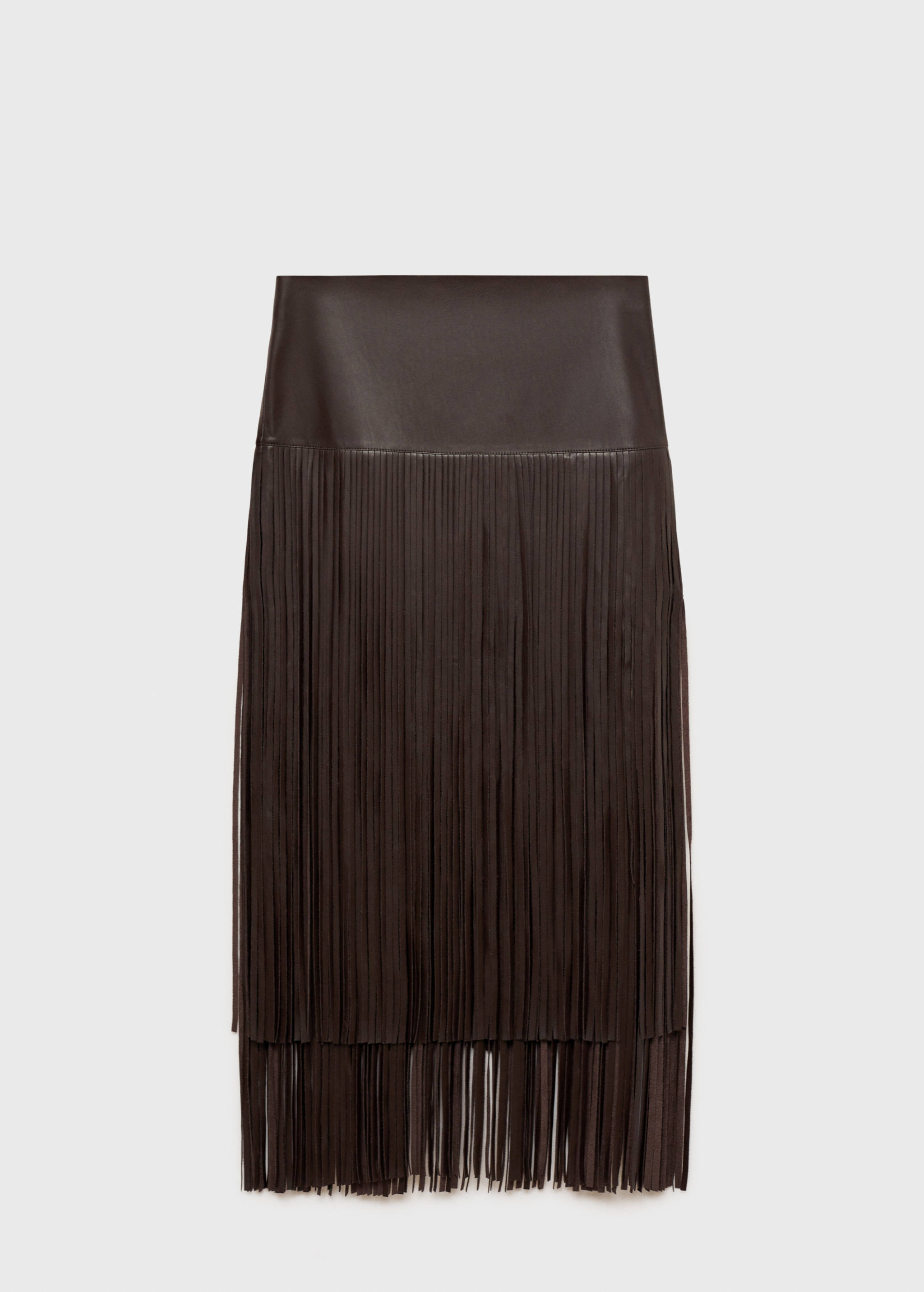 Faux-leather fringed skirt - Article without model