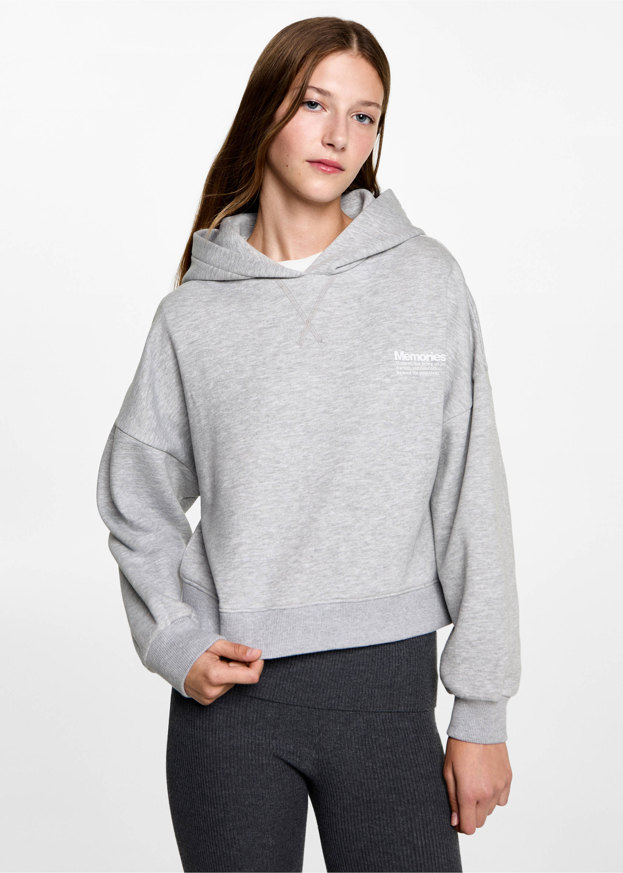 Printed hoodie - Medium plane, Medium Heather Grey. Ref: 77058267-00.