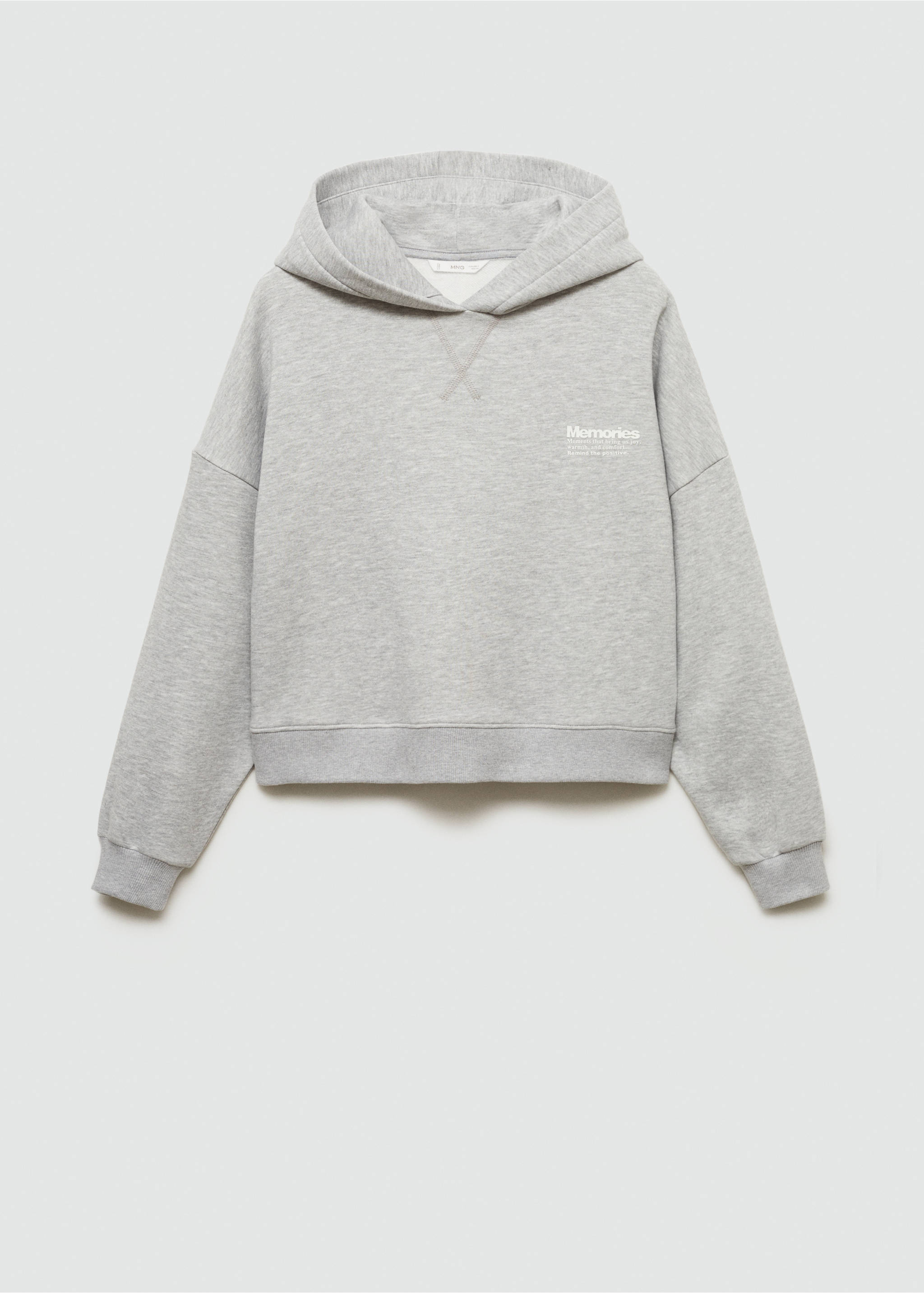 Printed hoodie - Article without model, Medium Heather Grey. Ref: 77058267-00.