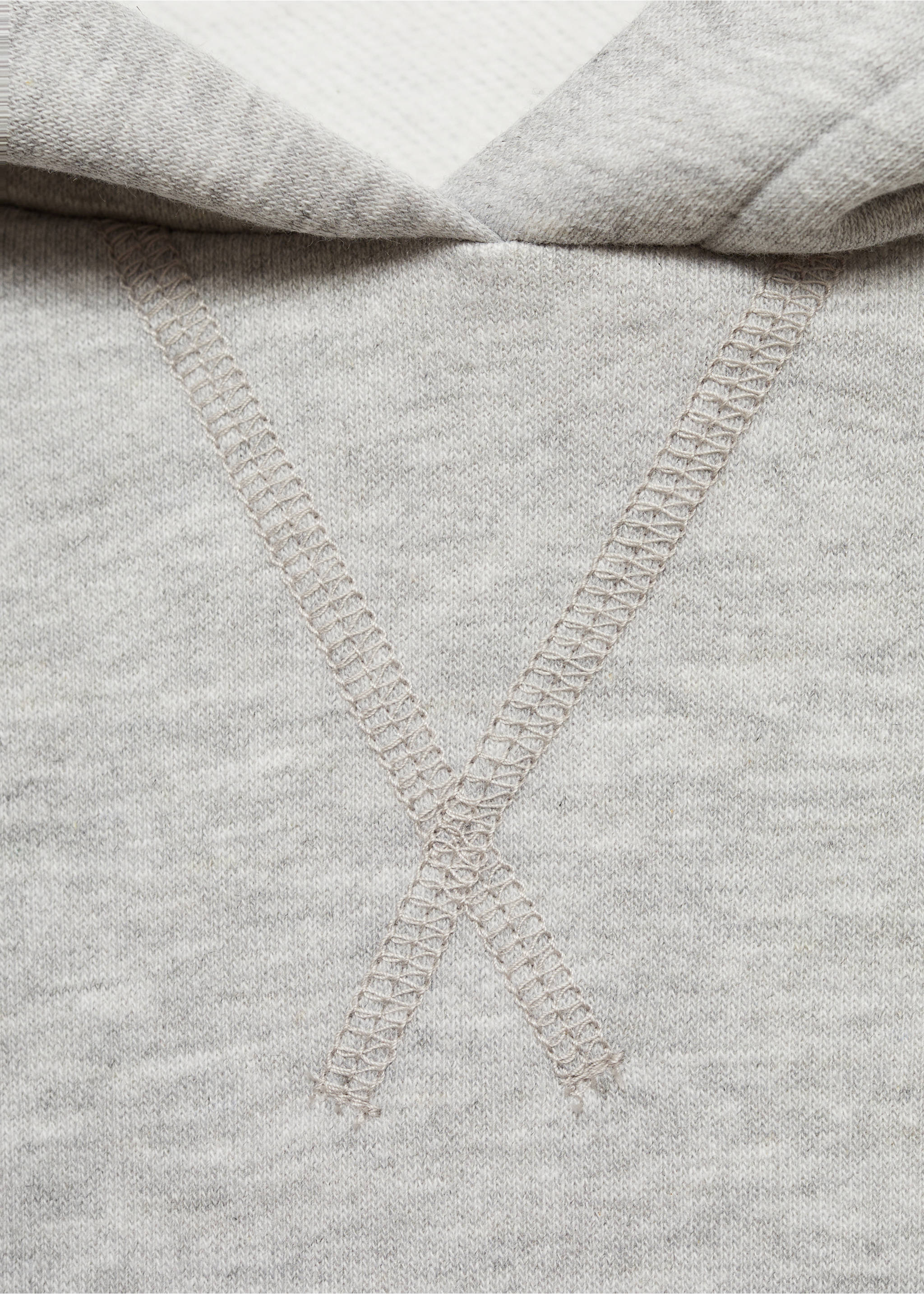 Printed hoodie - Details of the article 8, Medium Heather Grey. Ref: 77058267-00.