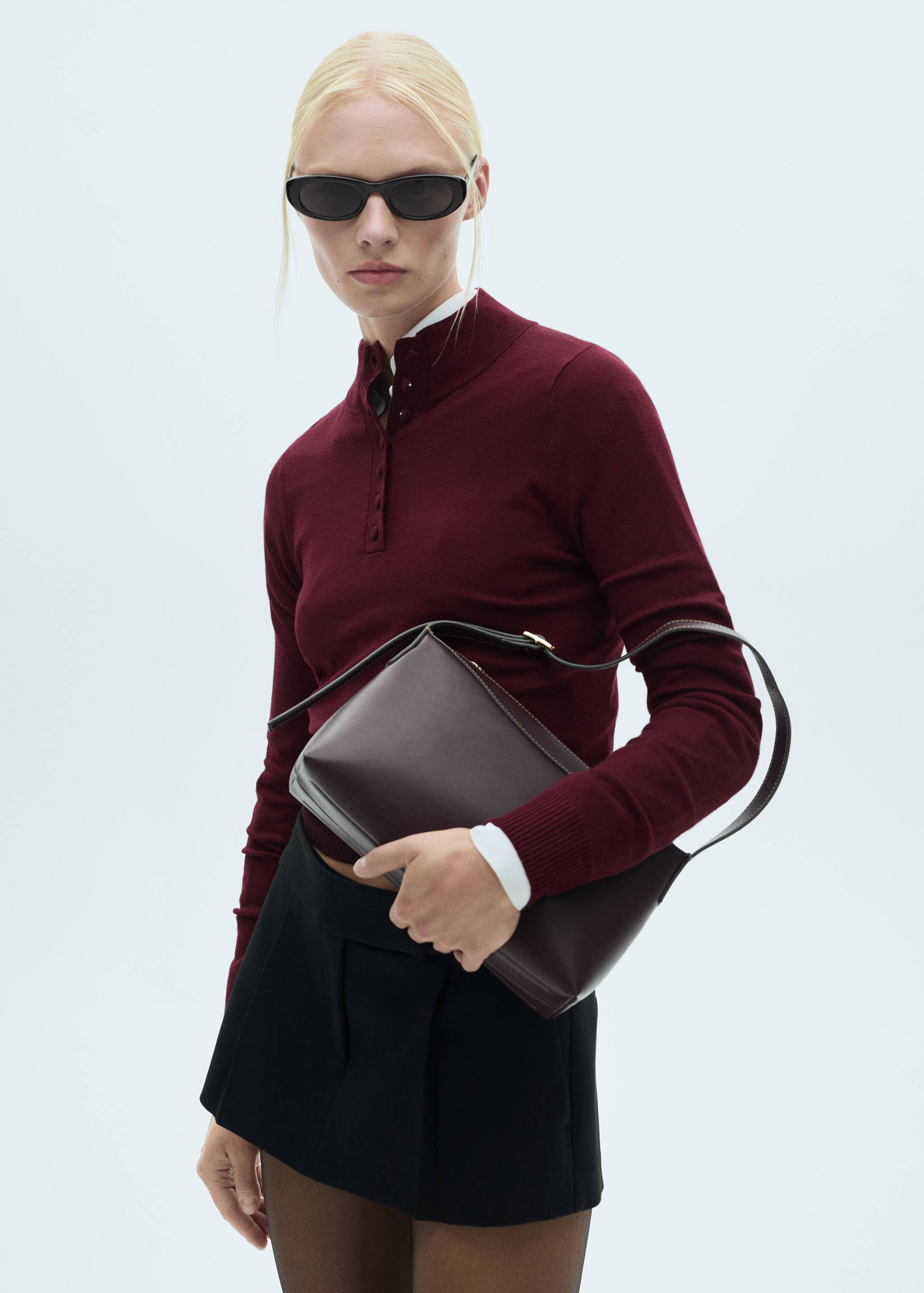 Jersey punto fino botones - Plano medio