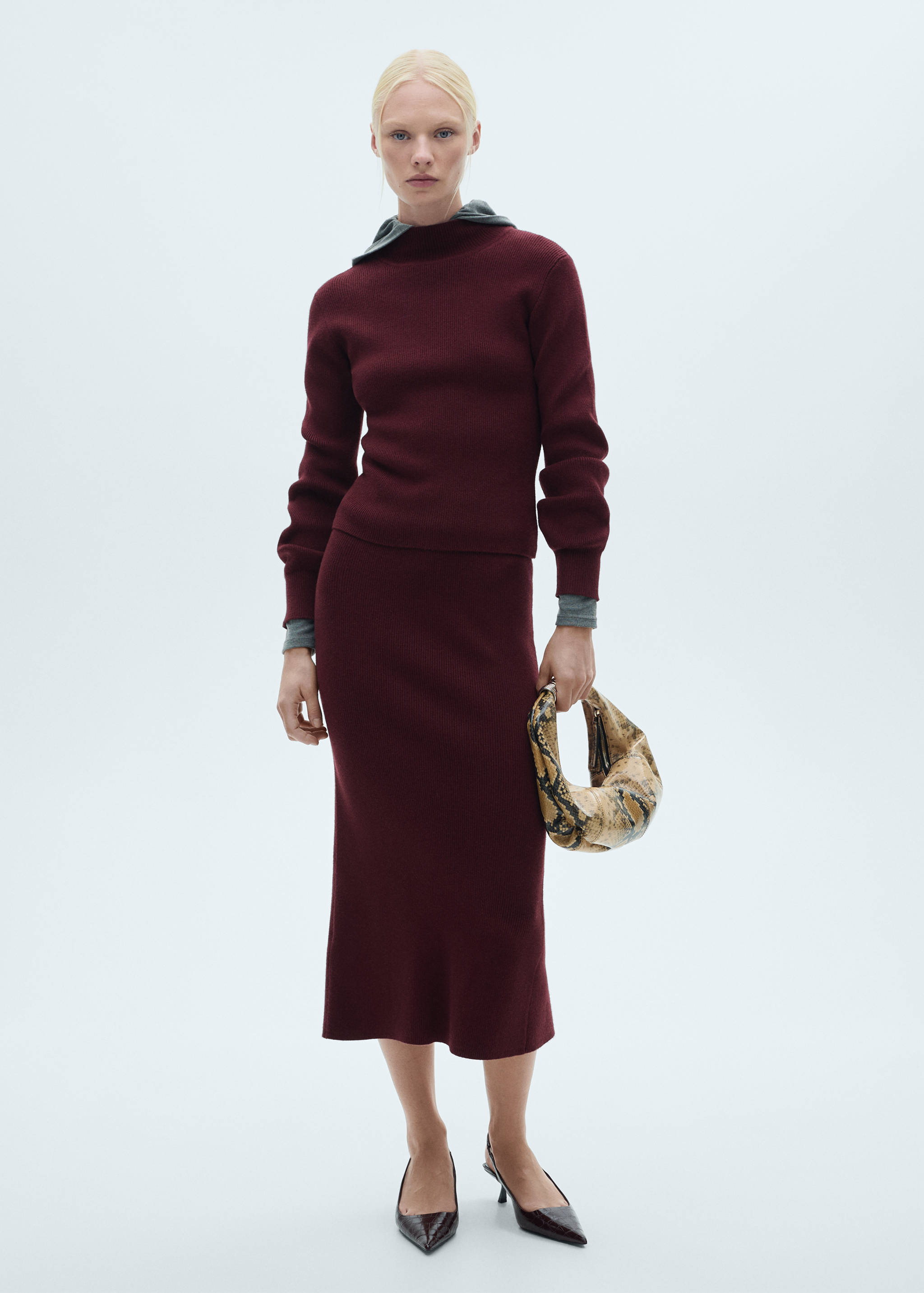 Jersey canalé cuello redondo - Plano general