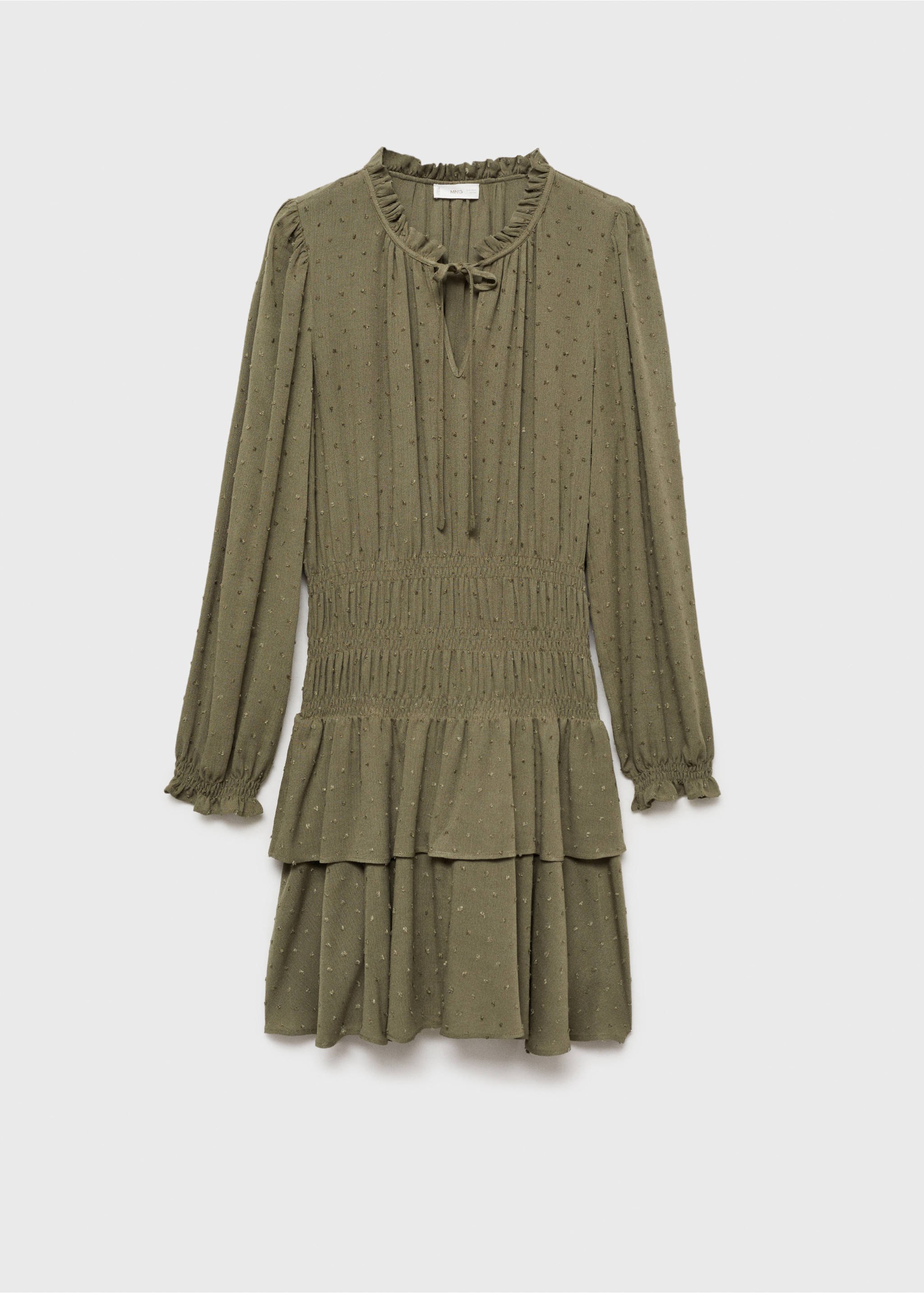 Ruffled dress - Article without model, Khaki. Ref: 77058278-00.