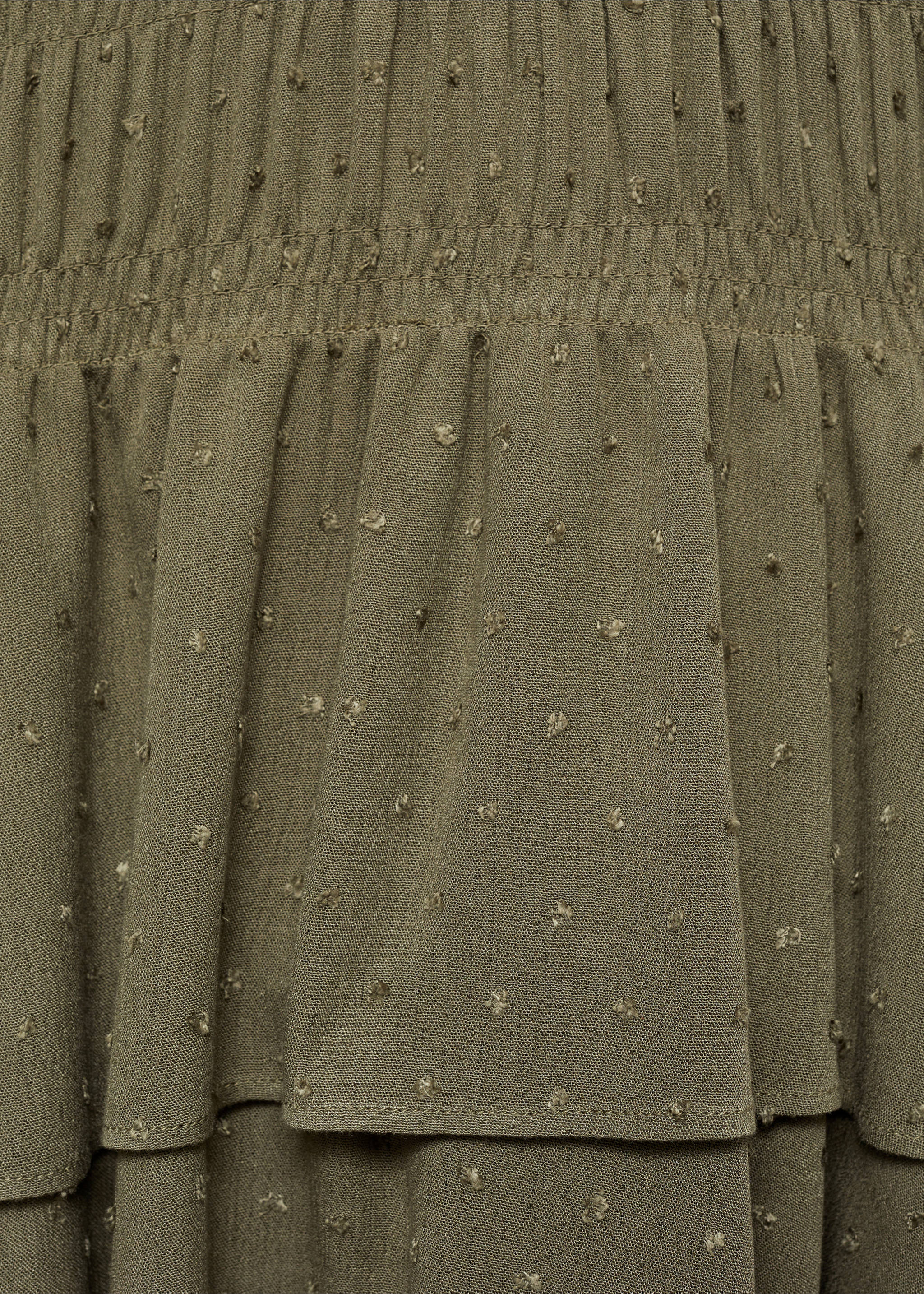 Ruffled dress - Details of the article 0, Khaki. Ref: 77058278-00.