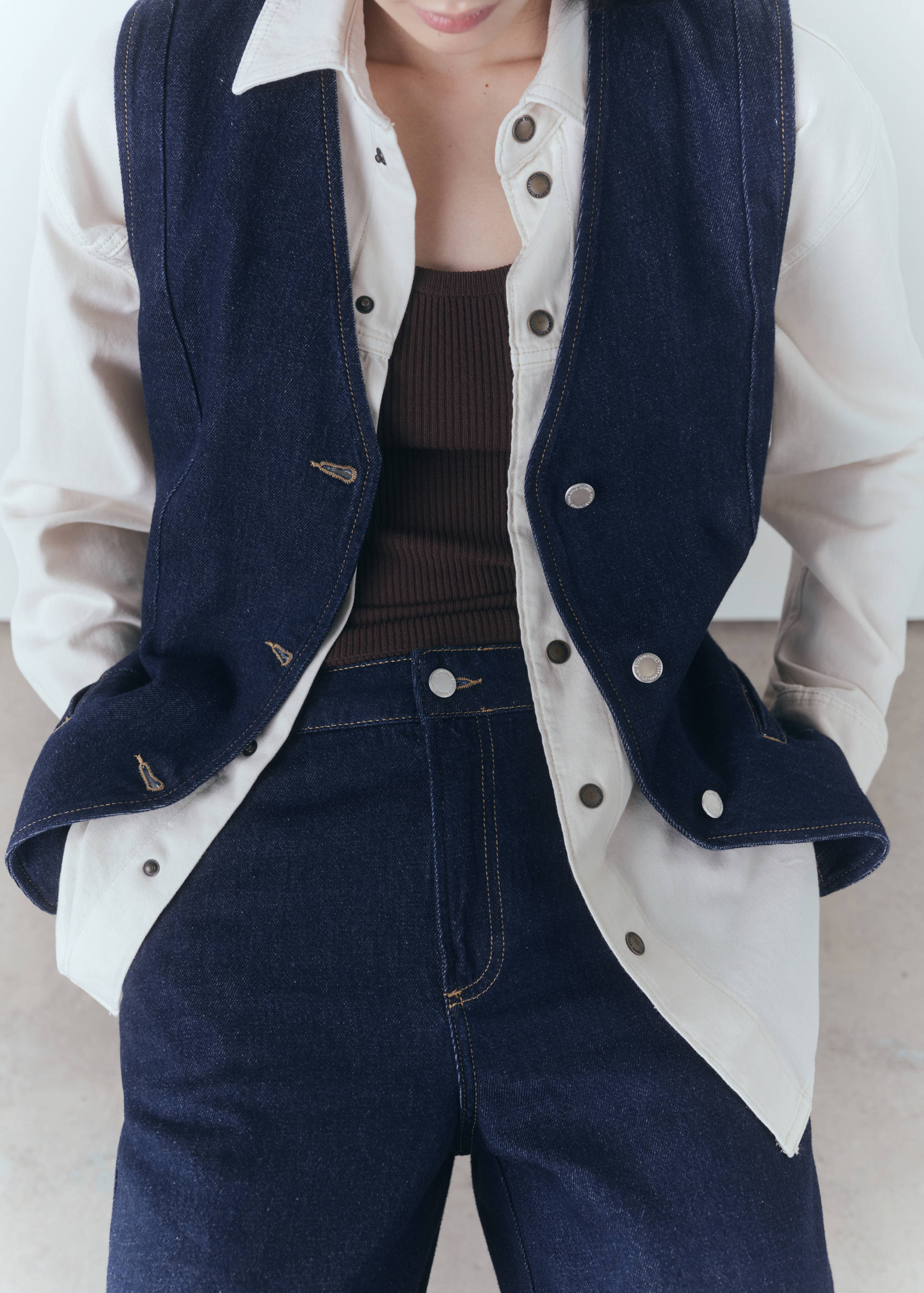 Wide leg rinse-wash jeans - Details of the article 6