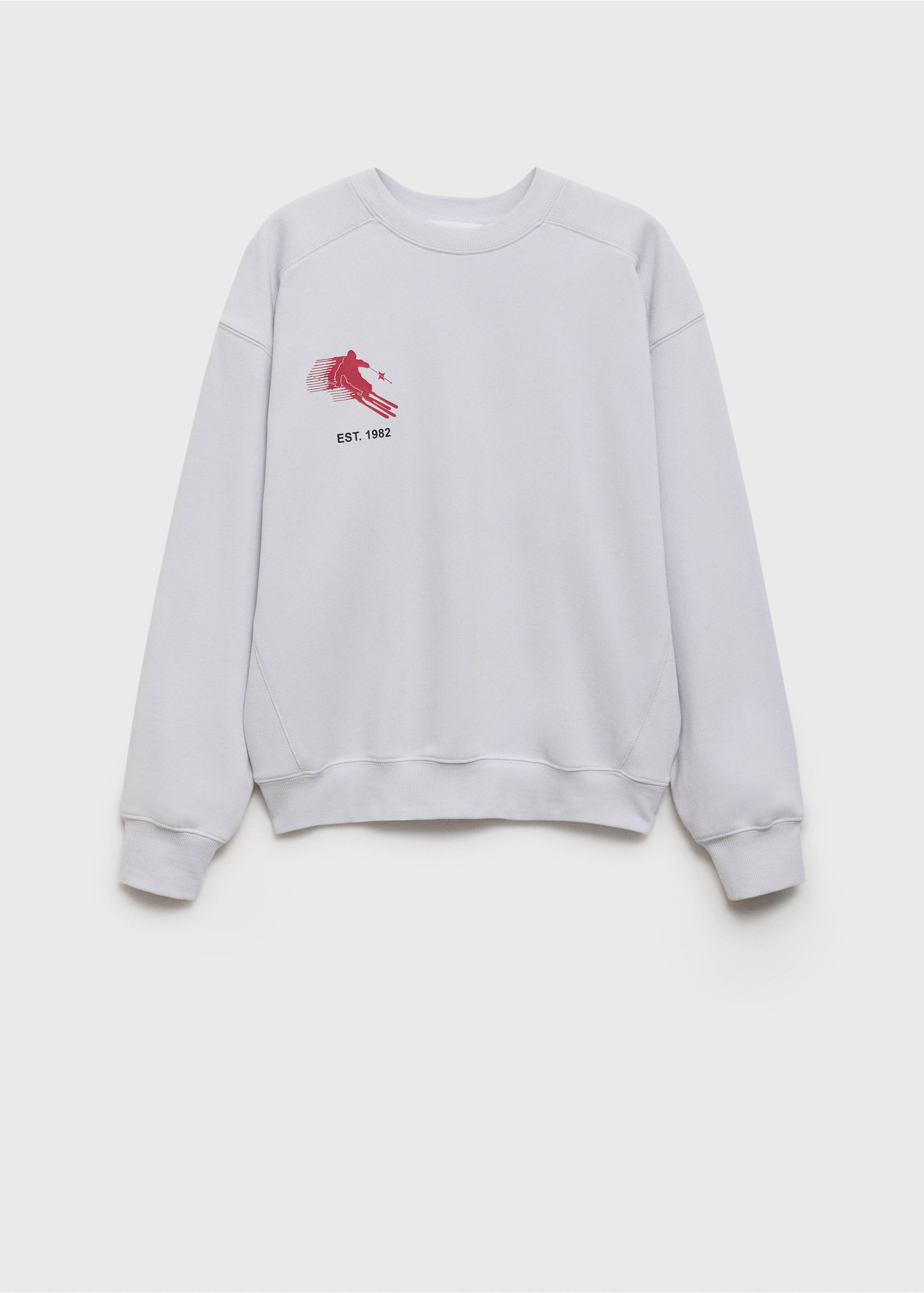 Sudadera algodón mensaje estampado - Artículo sin modelo, Gris claro vigoré. Ref: 77058633-00.
