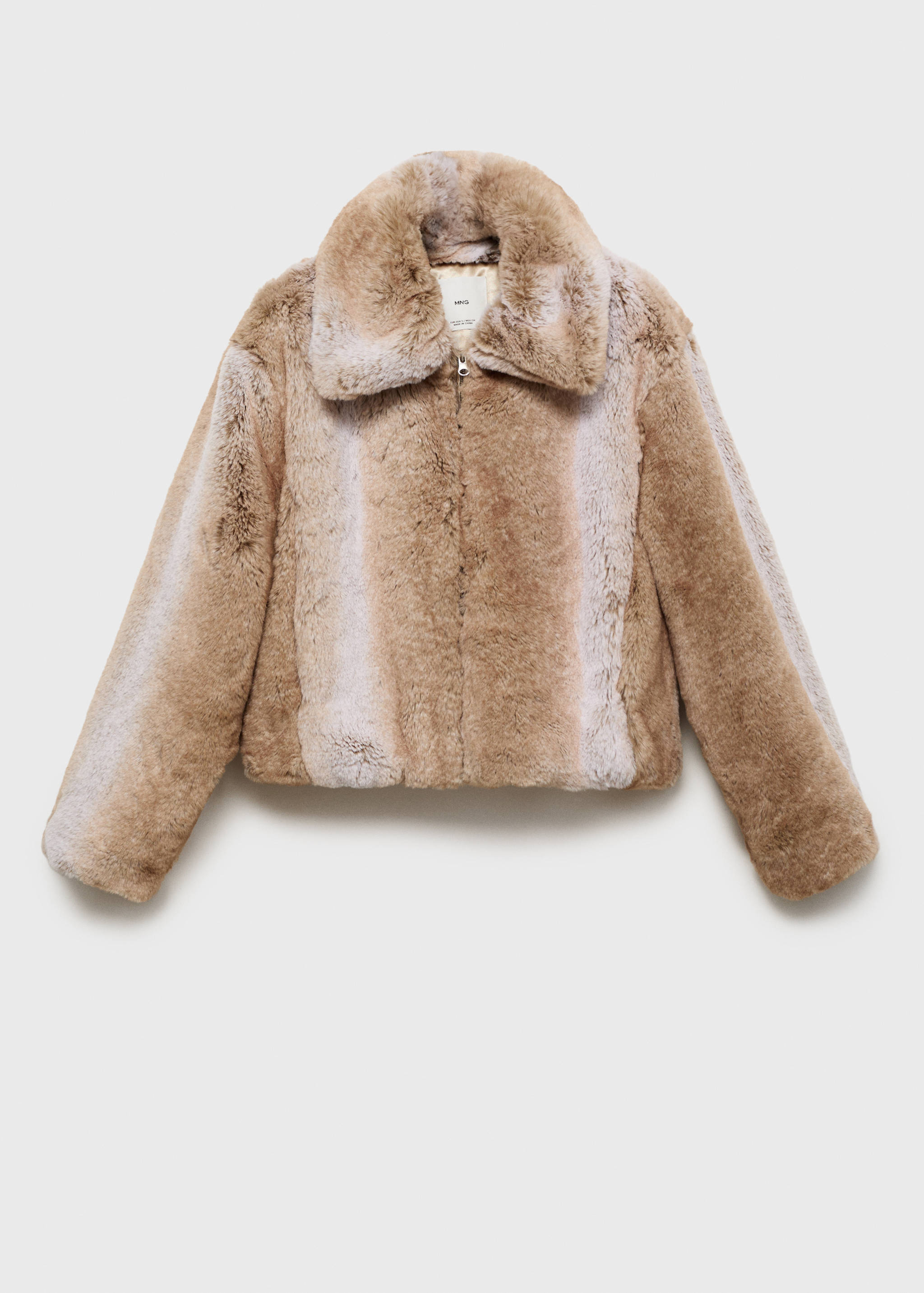 Faux-fur jacket with lapels - Article without model