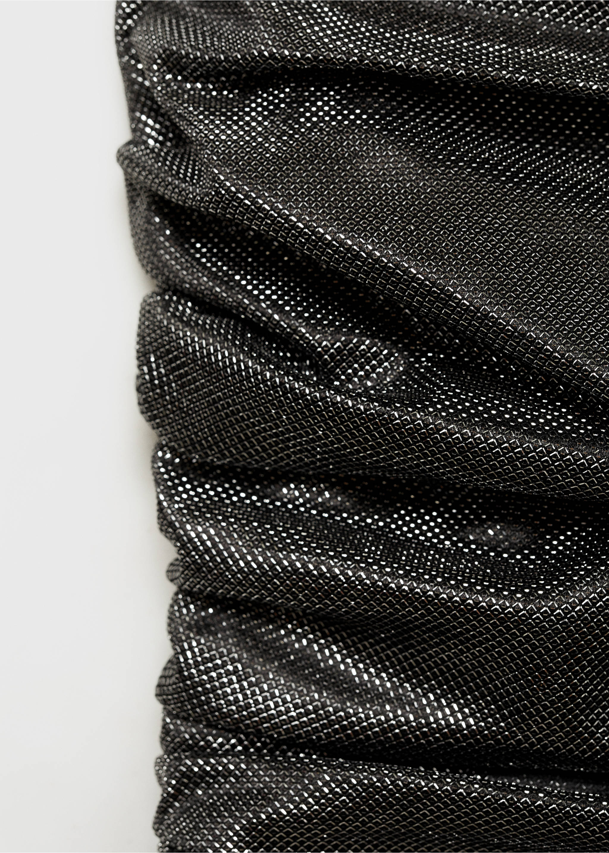 Balloon skirt tube dress - Details of the article 8, Silver. Ref: 77059055-00.
