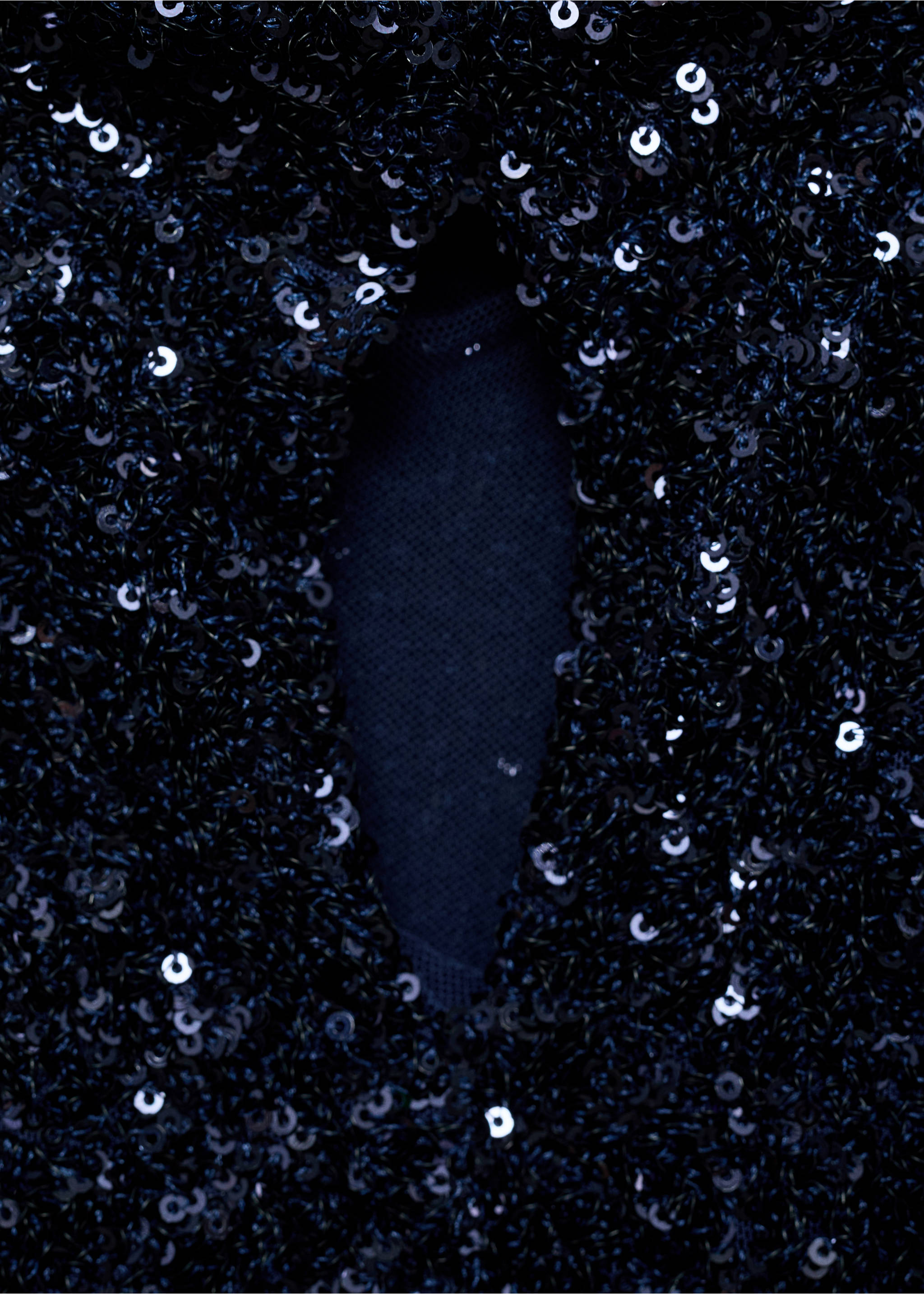 Short-sleeved sequin dress - Details of the article 0, Night Blue. Ref: 77059058-00.