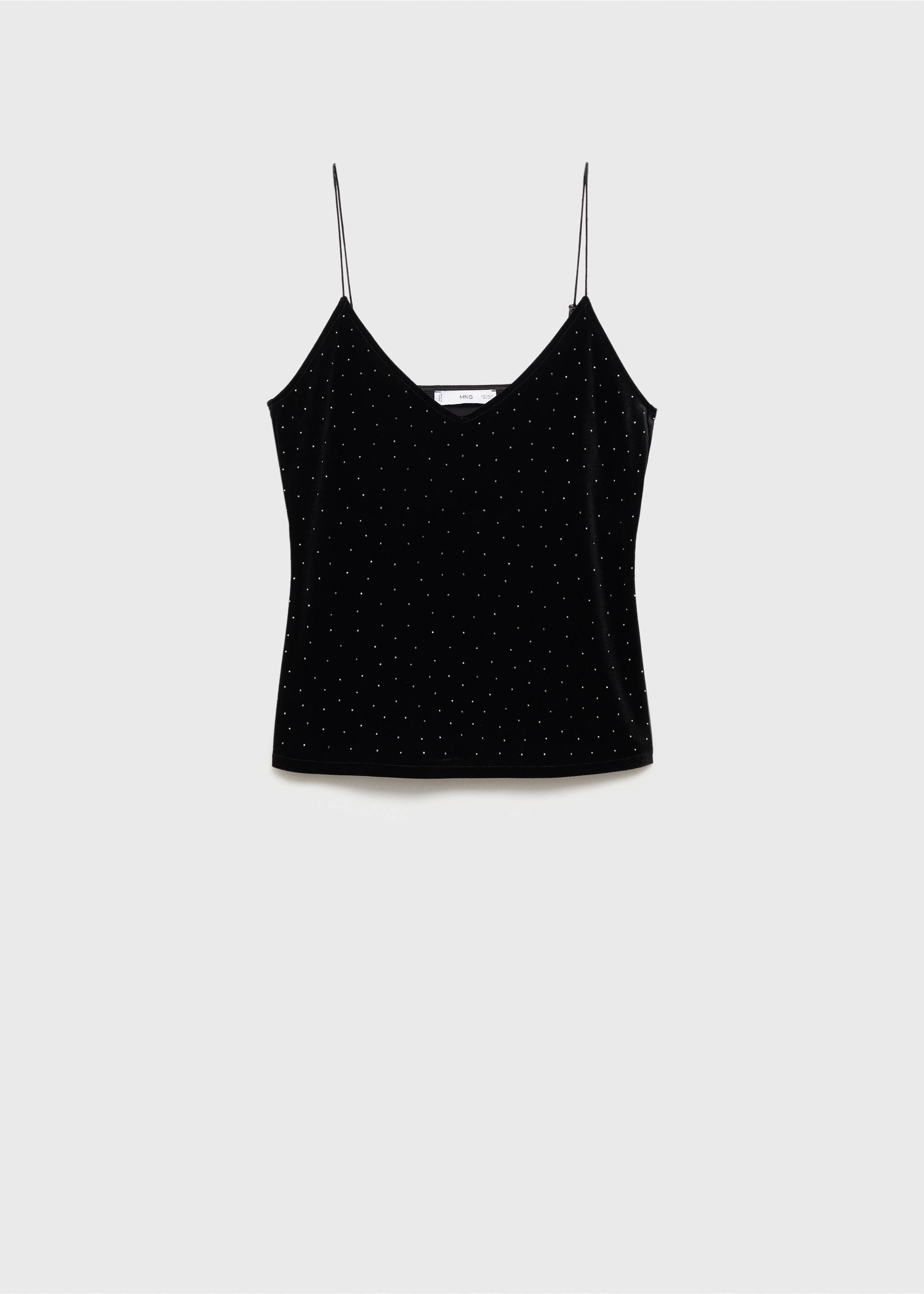 Strasszköves bársonyfelső - Termék modell nélkül, Fekete. Ref: 77059059-00.