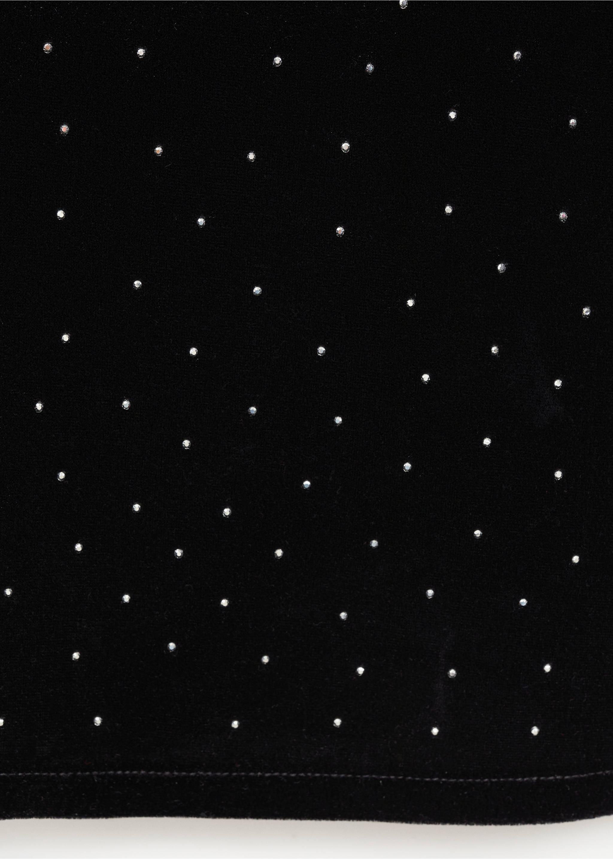 Strasszköves bársonyfelső - A termék adatai 8, Fekete. Ref: 77059059-00.