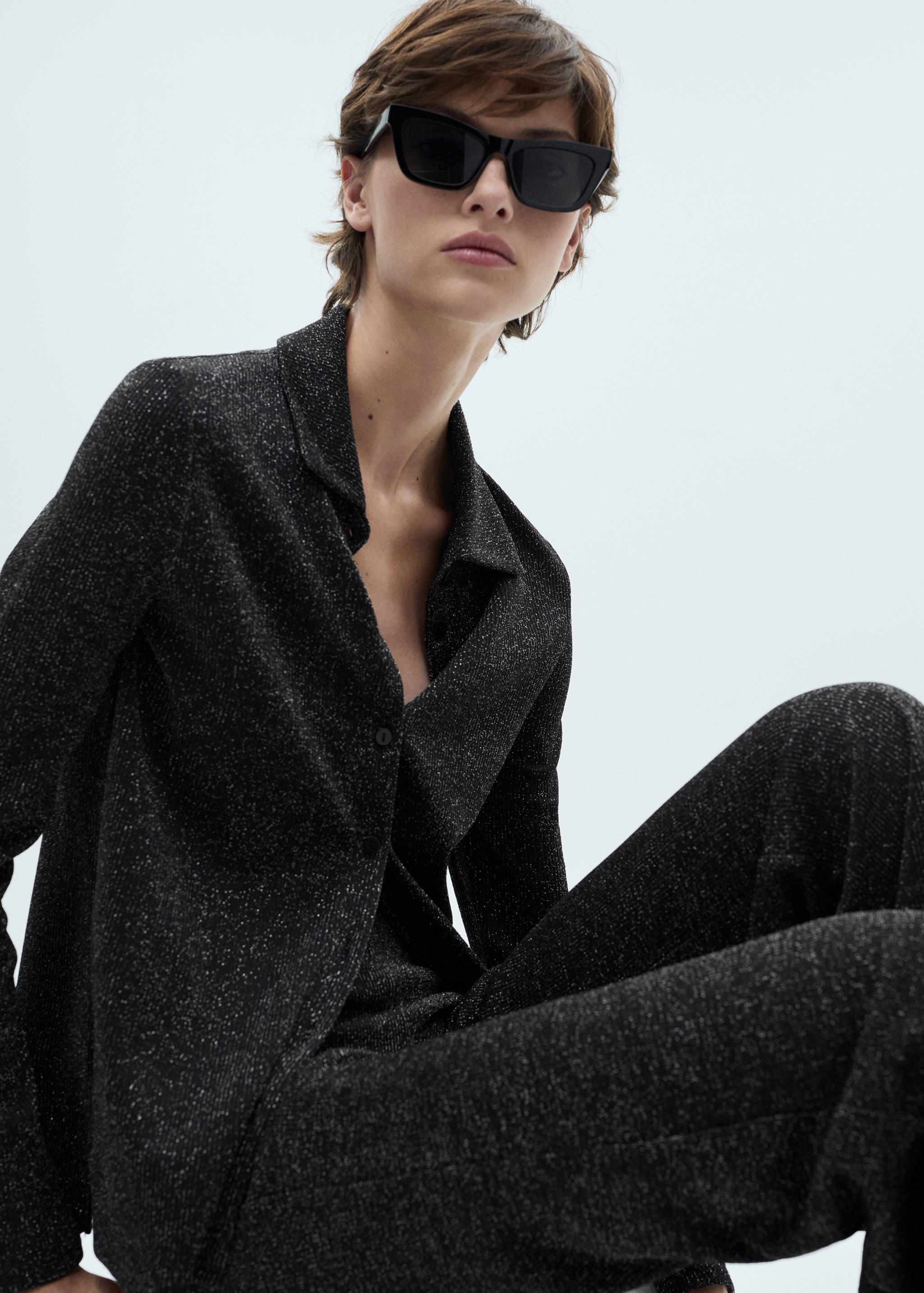 Gebreide lurex broek met wijd uitlopende pijpen - Detail van het artikel 1