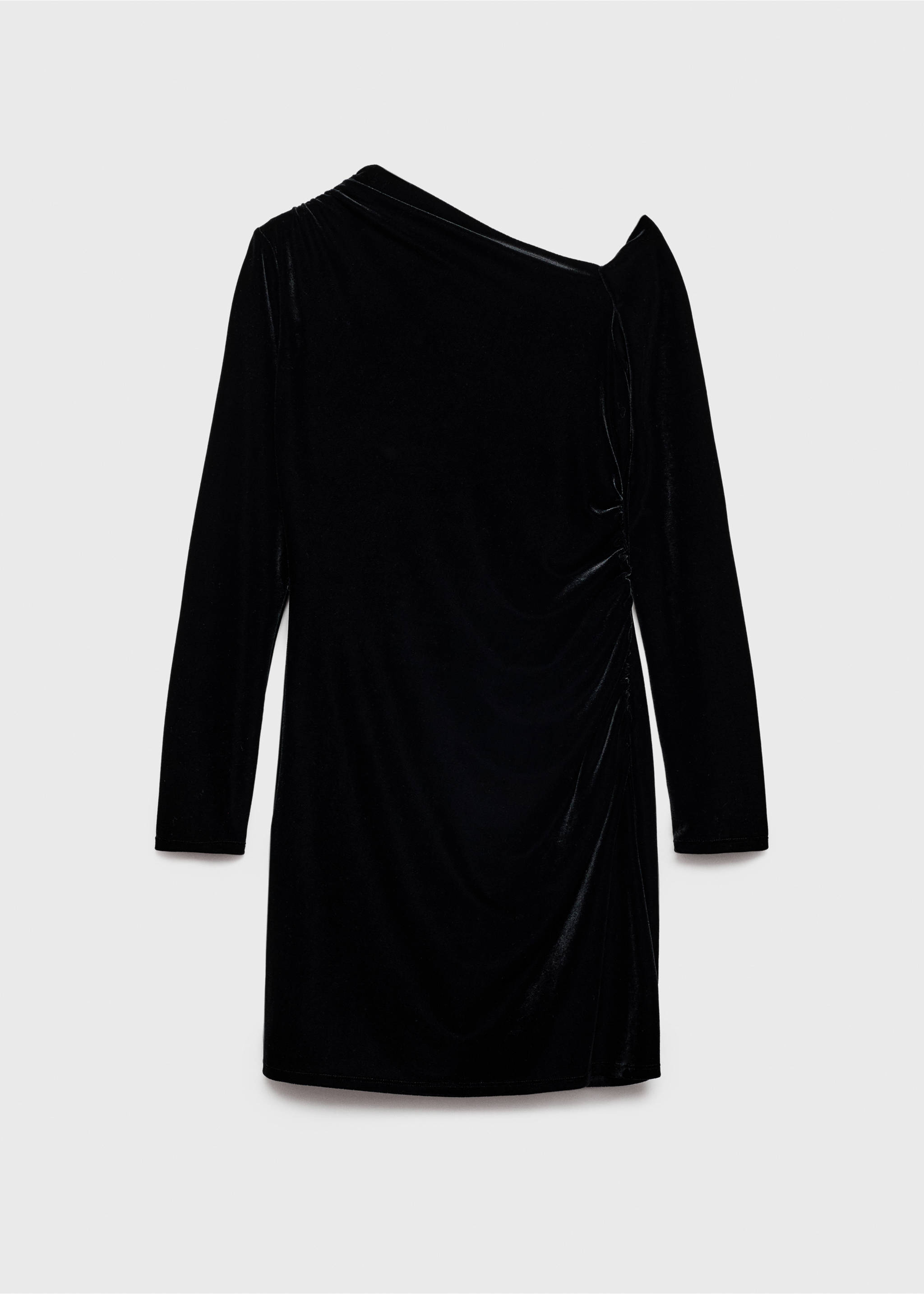 Asymmetric velvet dress - Article without model, Black. Ref: 77059062-00.