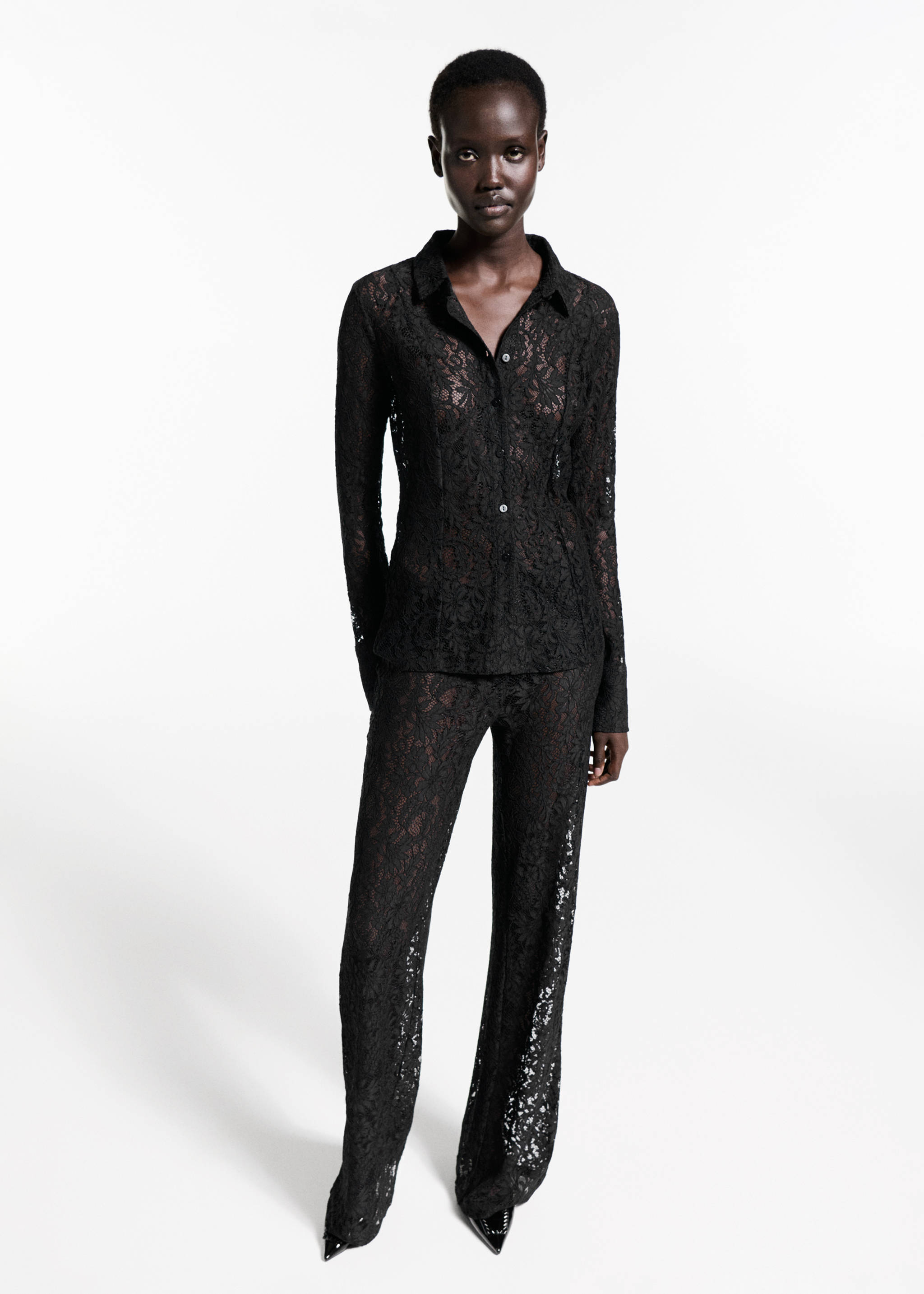 Pantalón wide leg encaje - Plano general